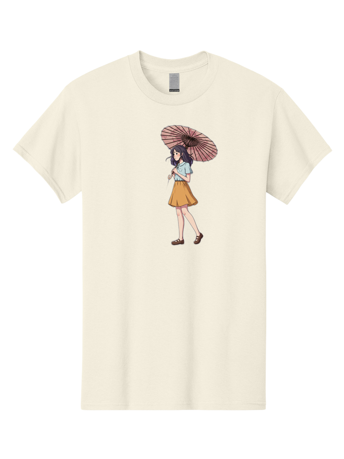 Girl-With-Parasol-4 Men'S Graphic Tee, 100% Cotton, Comfortable Casual Summer Wear, Machine Washable, Vintage Camera, Old Camera, Antique Camera, Black Camera, Classic Photography, Photography Equipment, Nostalgic Device, Film Camera, Bai033