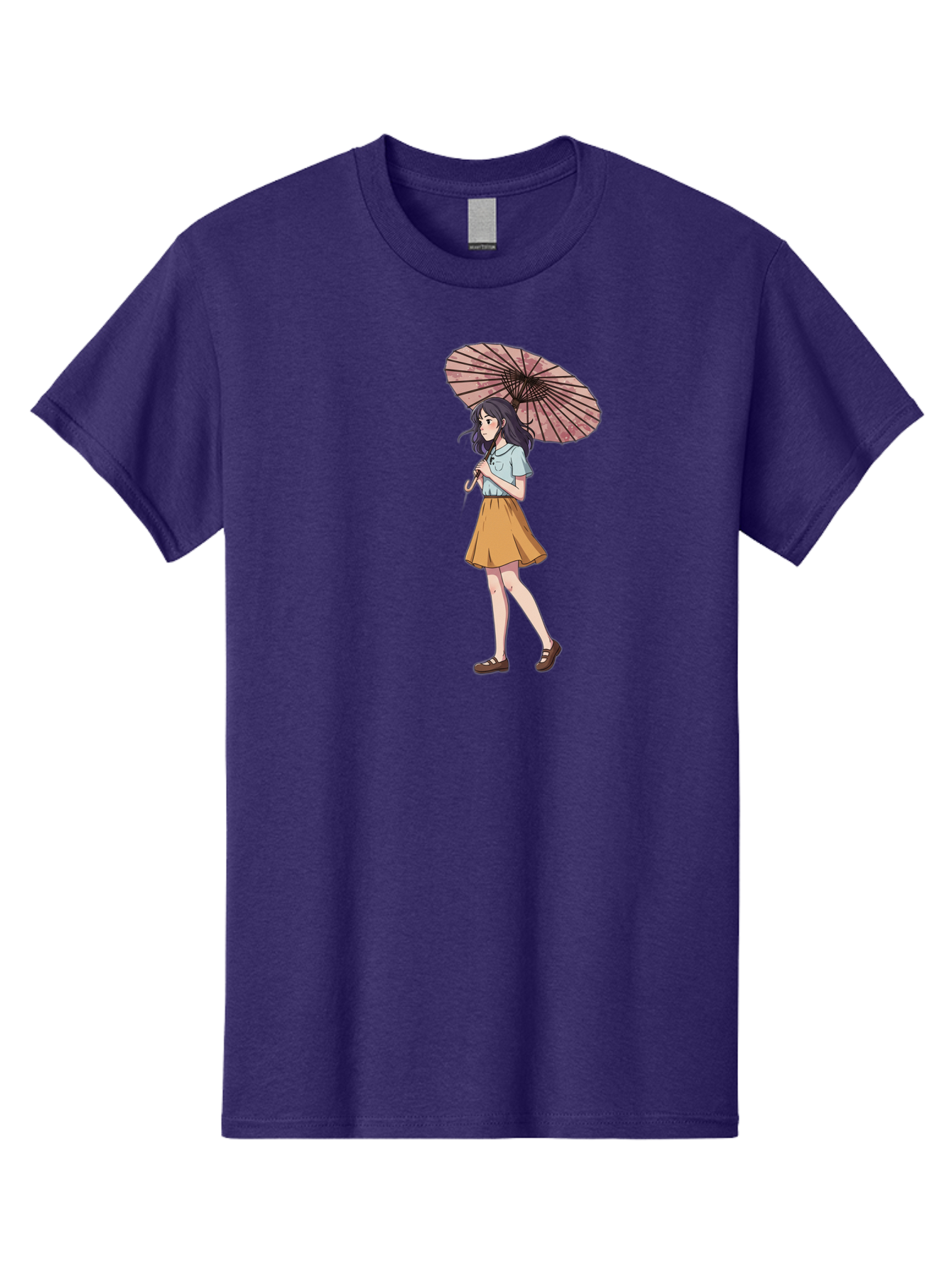 Girl-With-Parasol-4 Men'S Graphic Tee, 100% Cotton, Comfortable Casual Summer Wear, Machine Washable, Vintage Camera, Old Camera, Antique Camera, Black Camera, Classic Photography, Photography Equipment, Nostalgic Device, Film Camera, Bai033