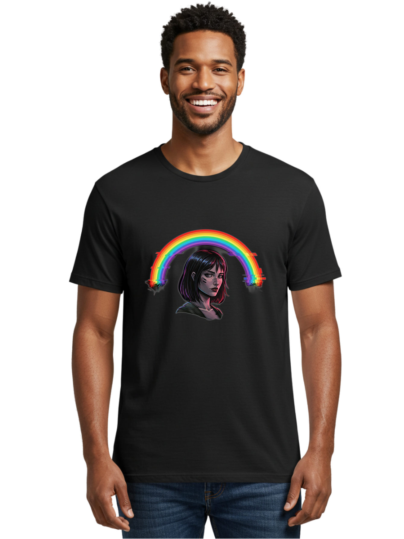 Girl-With-Rainbow Men'S Graphic Tee, 100% Cotton, Comfortable Casual Summer Wear, Machine Washable, Vintage Camera, Old Camera, Antique Camera, Black Camera, Classic Photography, Photography Equipment, Nostalgic Device, Film Camera, Camera Art Bai036