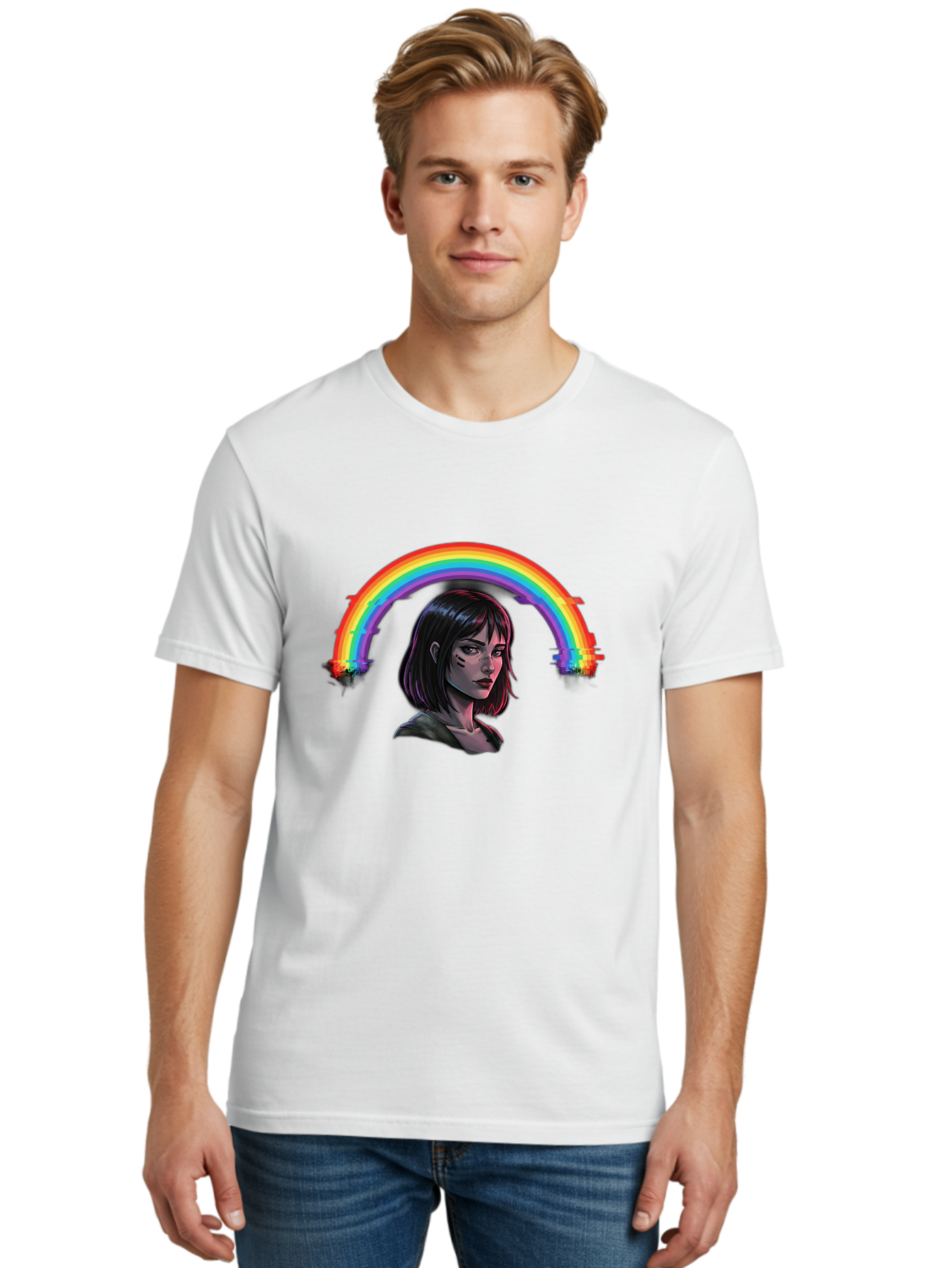 Girl-With-Rainbow Men'S Graphic Tee, 100% Cotton, Comfortable Casual Summer Wear, Machine Washable, Vintage Camera, Old Camera, Antique Camera, Black Camera, Classic Photography, Photography Equipment, Nostalgic Device, Film Camera, Camera Art Bai036
