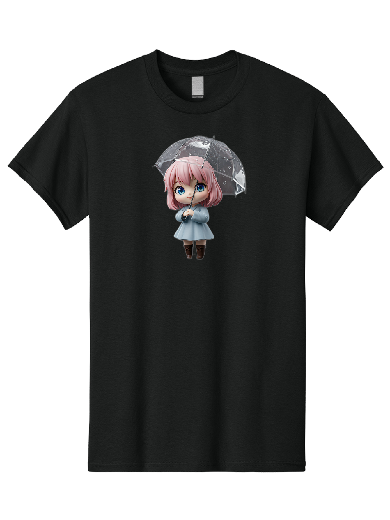 Girl-With-Umbrella-1 Men'S Graphic Tee, 100% Cotton, Comfortable Casual Summer Wear, Machine Washable, Vintage Camera, Old Camera, Antique Camera, Black Camera, Classic Photography, Photography Equipment, Nostalgic Device, Film Camera, Bai037