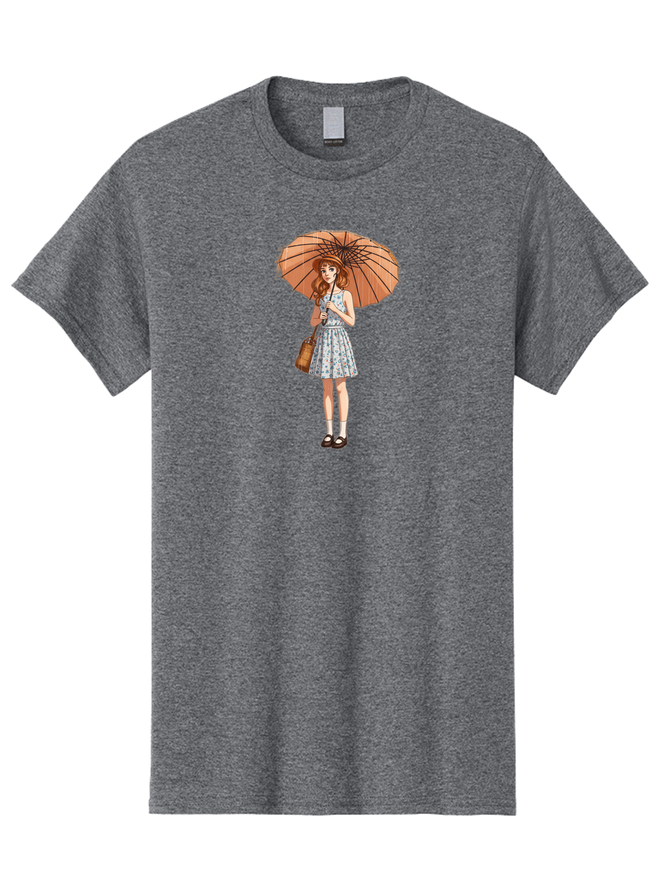 Girl-With-Umbrella-2 Men'S Graphic Tee, 100% Cotton, Comfortable Casual Summer Wear, Machine Washable, Vintage Camera, Old Camera, Antique Camera, Black Camera, Classic Photography, Photography Equipment, Nostalgic Device, Film Camera, Bai038