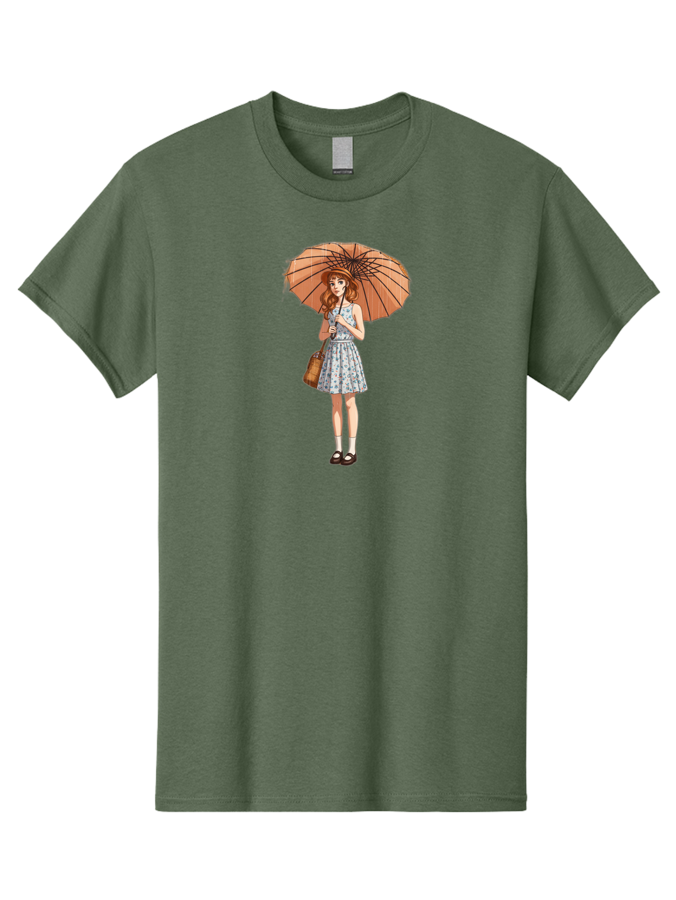 Girl-With-Umbrella-2 Men'S Graphic Tee, 100% Cotton, Comfortable Casual Summer Wear, Machine Washable, Vintage Camera, Old Camera, Antique Camera, Black Camera, Classic Photography, Photography Equipment, Nostalgic Device, Film Camera, Bai038