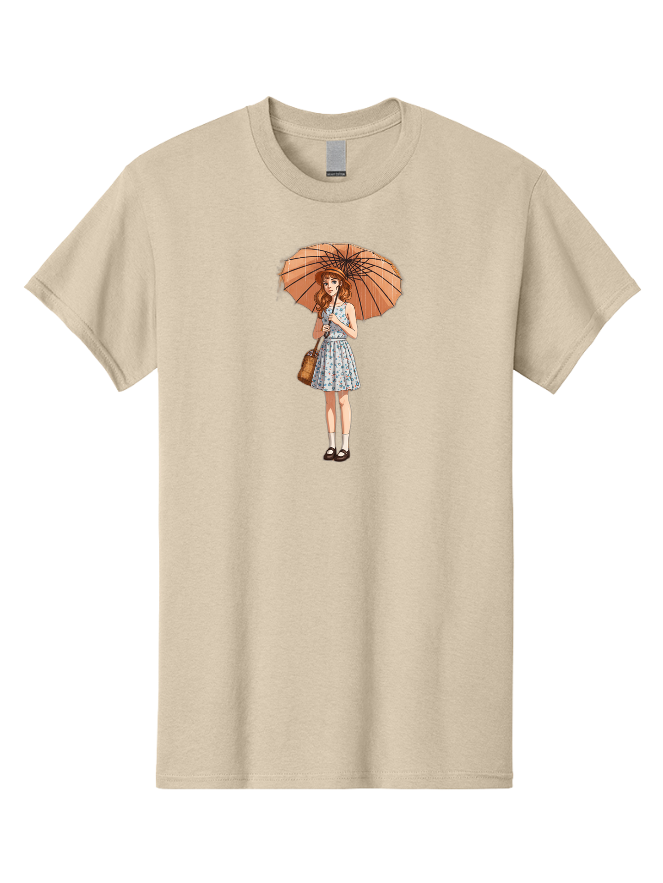 Girl-With-Umbrella-2 Men'S Graphic Tee, 100% Cotton, Comfortable Casual Summer Wear, Machine Washable, Vintage Camera, Old Camera, Antique Camera, Black Camera, Classic Photography, Photography Equipment, Nostalgic Device, Film Camera, Bai038