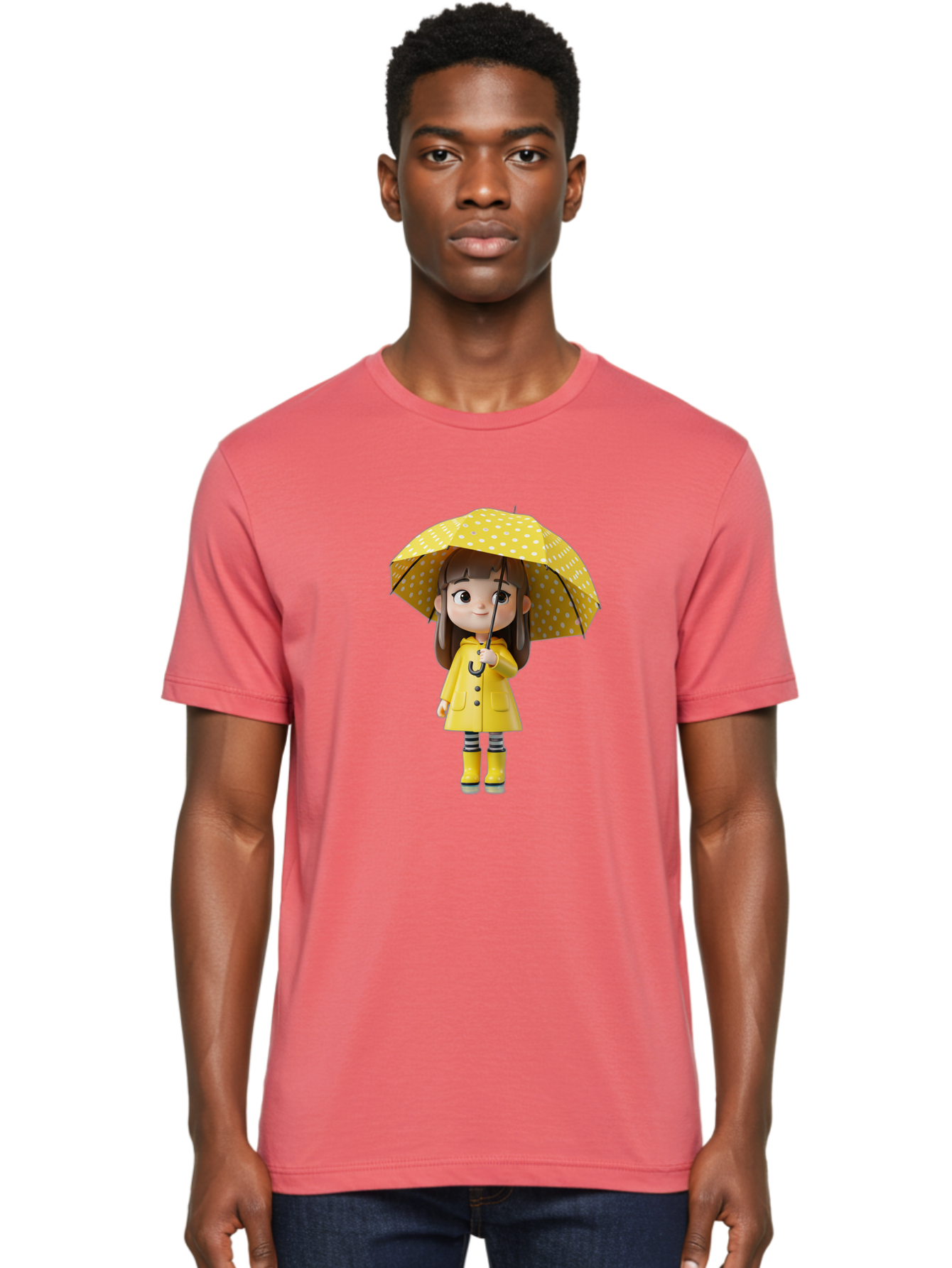 Girl-With-Yellow-Raincoat-And-Umbrella Men'S Graphic Tee, 100% Cotton, Comfortable Casual Summer Wear, Machine Washable, Vintage Camera, Old Camera, Antique Camera, Black Camera, Classic Photography, Photography Equipment, Nostalgic Device, Bai041