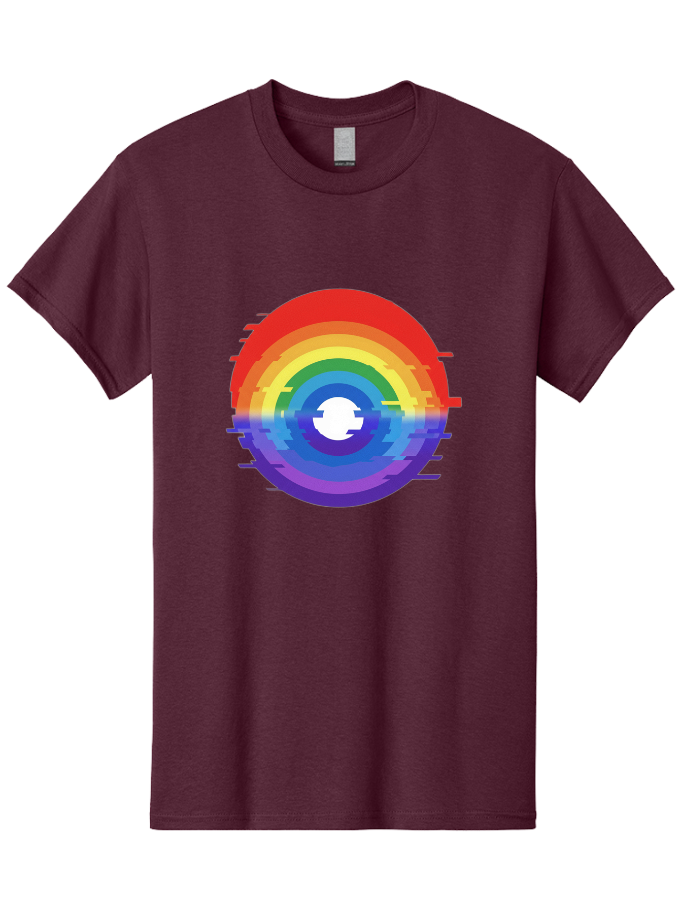 Glitch-Rainbow-Circle Men'S Graphic Tee, 100% Cotton, Comfortable Casual Summer Wear, Machine Washable, Vintage Camera, Old Camera, Antique Camera, Black Camera, Classic Photography, Photography Equipment, Nostalgic Device, Film Camera, Bai043