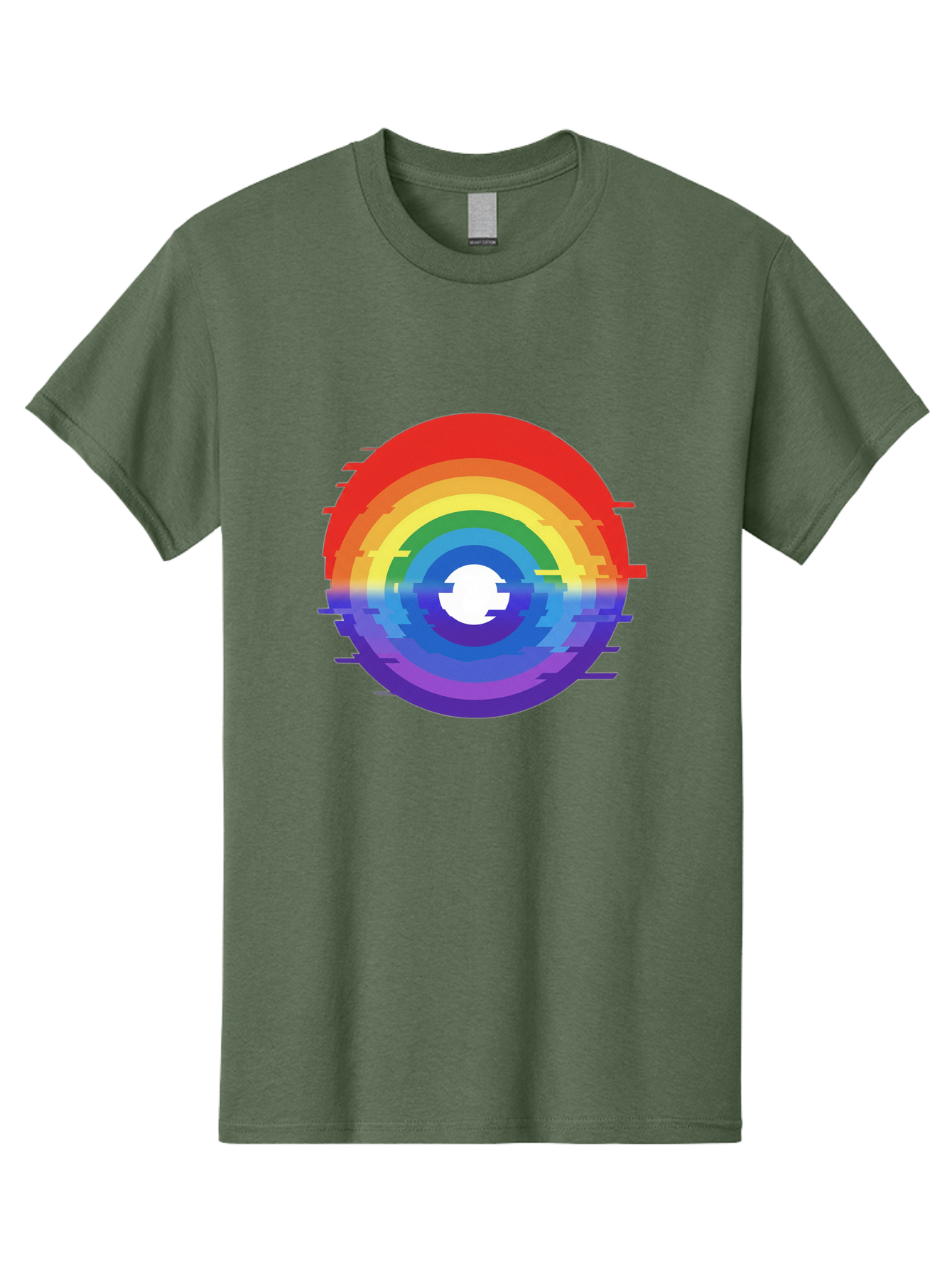 Glitch-Rainbow-Circle Men'S Graphic Tee, 100% Cotton, Comfortable Casual Summer Wear, Machine Washable, Vintage Camera, Old Camera, Antique Camera, Black Camera, Classic Photography, Photography Equipment, Nostalgic Device, Film Camera, Bai043