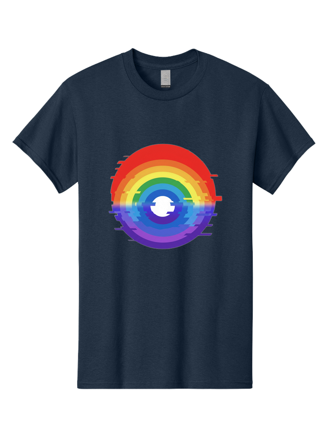 Glitch-Rainbow-Circle Men'S Graphic Tee, 100% Cotton, Comfortable Casual Summer Wear, Machine Washable, Vintage Camera, Old Camera, Antique Camera, Black Camera, Classic Photography, Photography Equipment, Nostalgic Device, Film Camera, Bai043