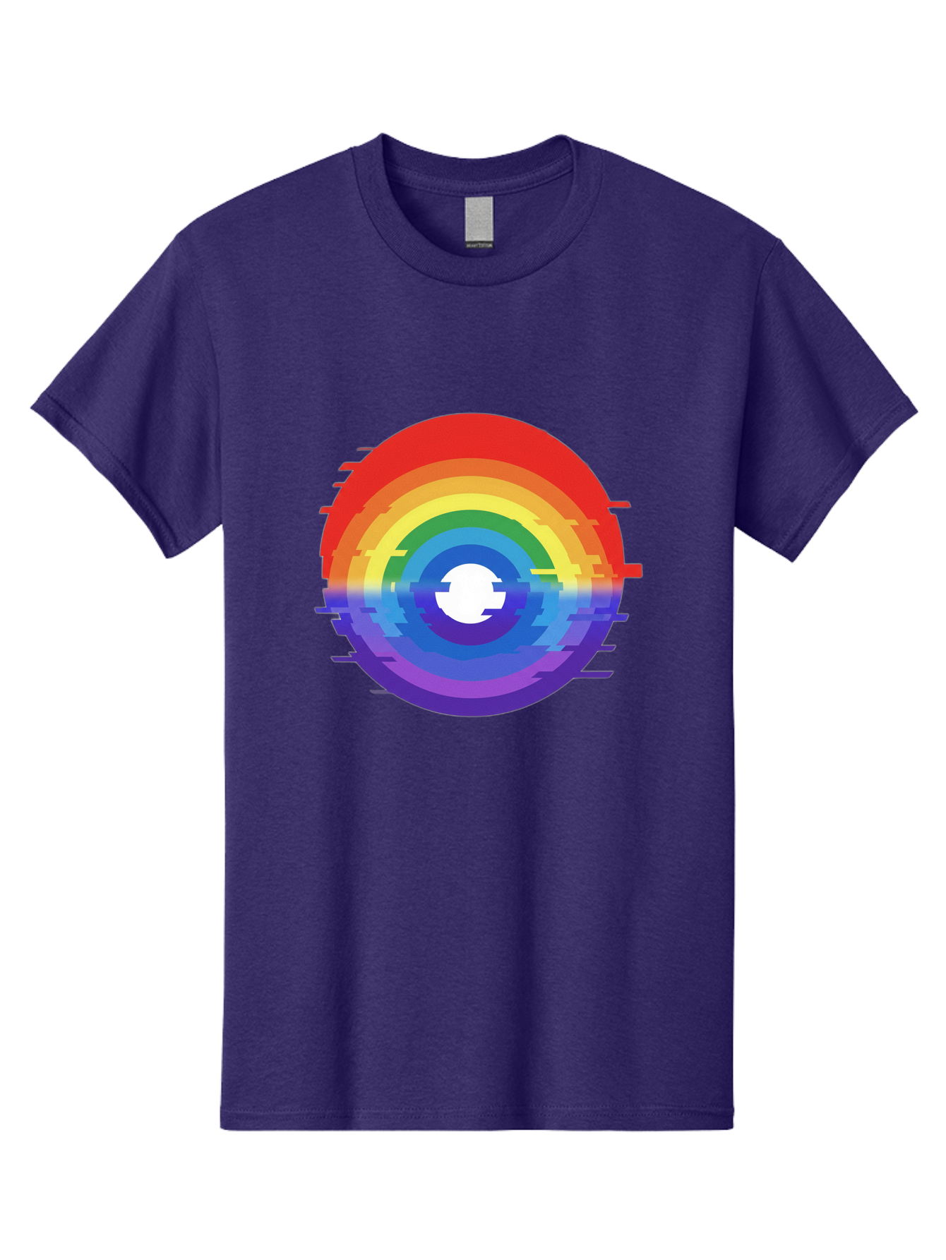 Glitch-Rainbow-Circle Men'S Graphic Tee, 100% Cotton, Comfortable Casual Summer Wear, Machine Washable, Vintage Camera, Old Camera, Antique Camera, Black Camera, Classic Photography, Photography Equipment, Nostalgic Device, Film Camera, Bai043