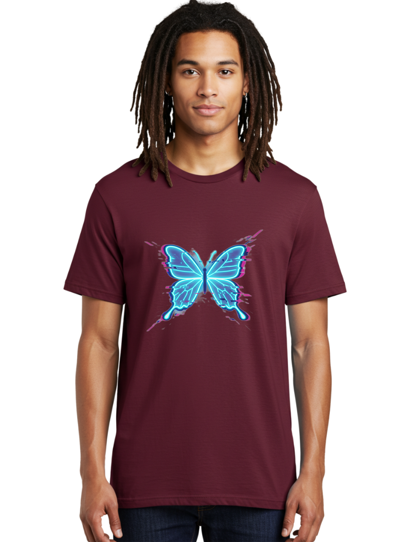 Glowing-Butterfly-1 Men'S Graphic Tee, 100% Cotton, Comfortable Casual Summer Wear, Machine Washable, Vintage Camera, Old Camera, Antique Camera, Black Camera, Classic Photography, Photography Equipment, Nostalgic Device, Film Camera, Bai046