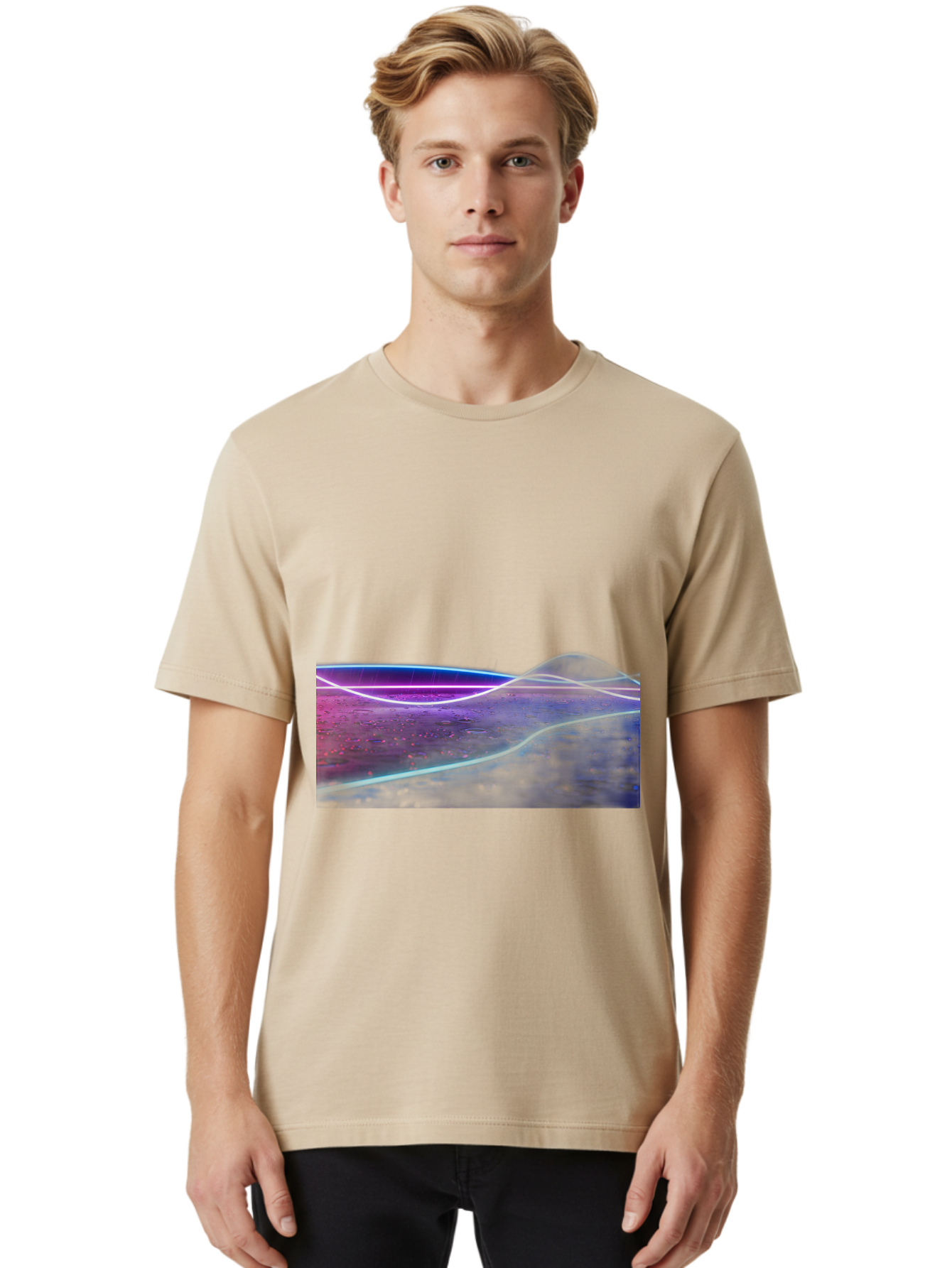 Glowing-Landscape Men'S Graphic Tee, 100% Cotton, Comfortable Casual Summer Wear, Machine Washable, Vintage Camera, Old Camera, Antique Camera, Black Camera, Classic Photography, Photography Equipment, Nostalgic Device, Film Camera, Camera Art Bai051