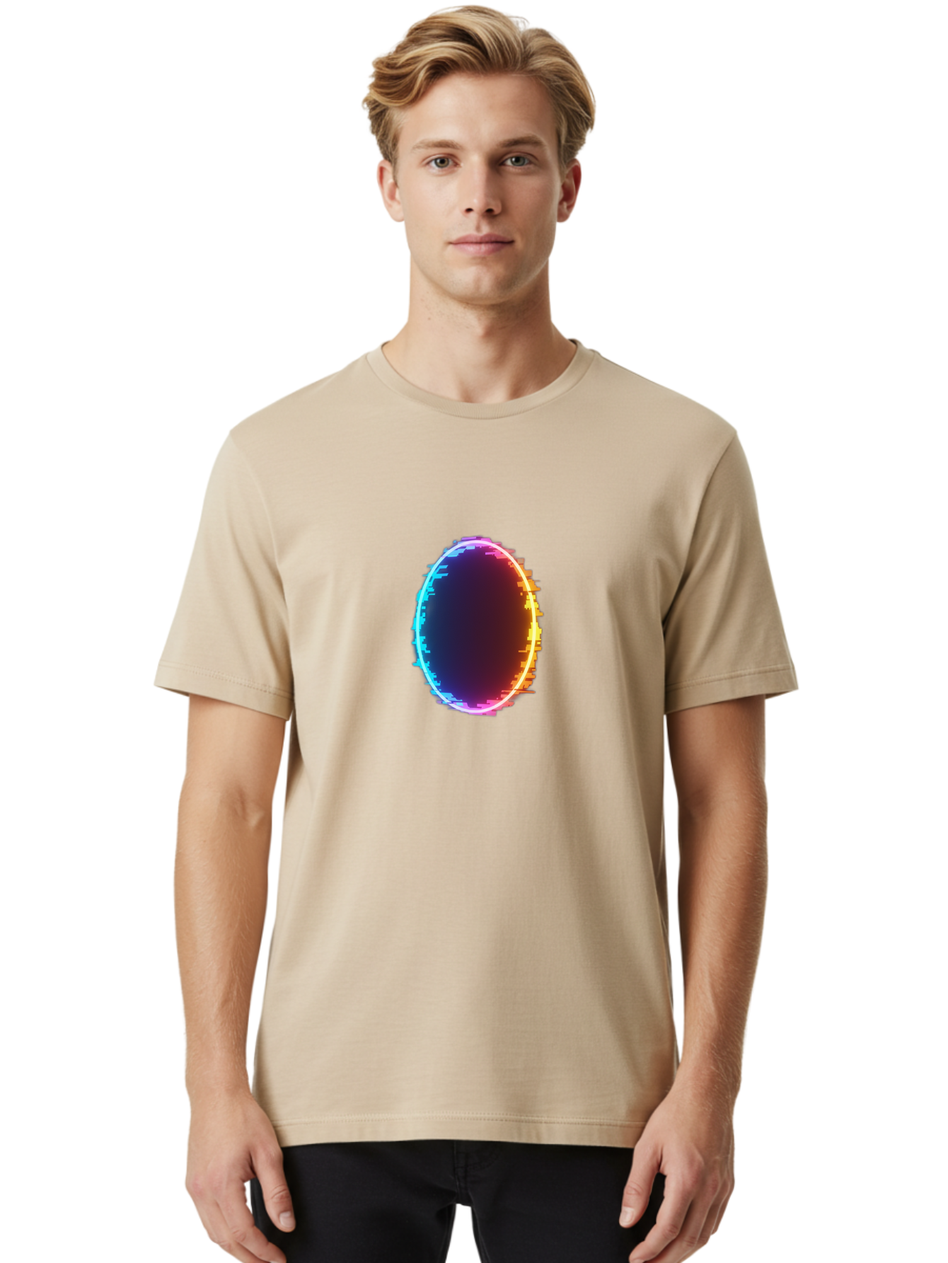 Glowing-Oval Men'S Graphic Tee, 100% Cotton, Comfortable Casual Summer Wear, Machine Washable, Vintage Camera, Old Camera, Antique Camera, Black Camera, Classic Photography, Photography Equipment, Nostalgic Device, Film Camera, Camera Art Bai053