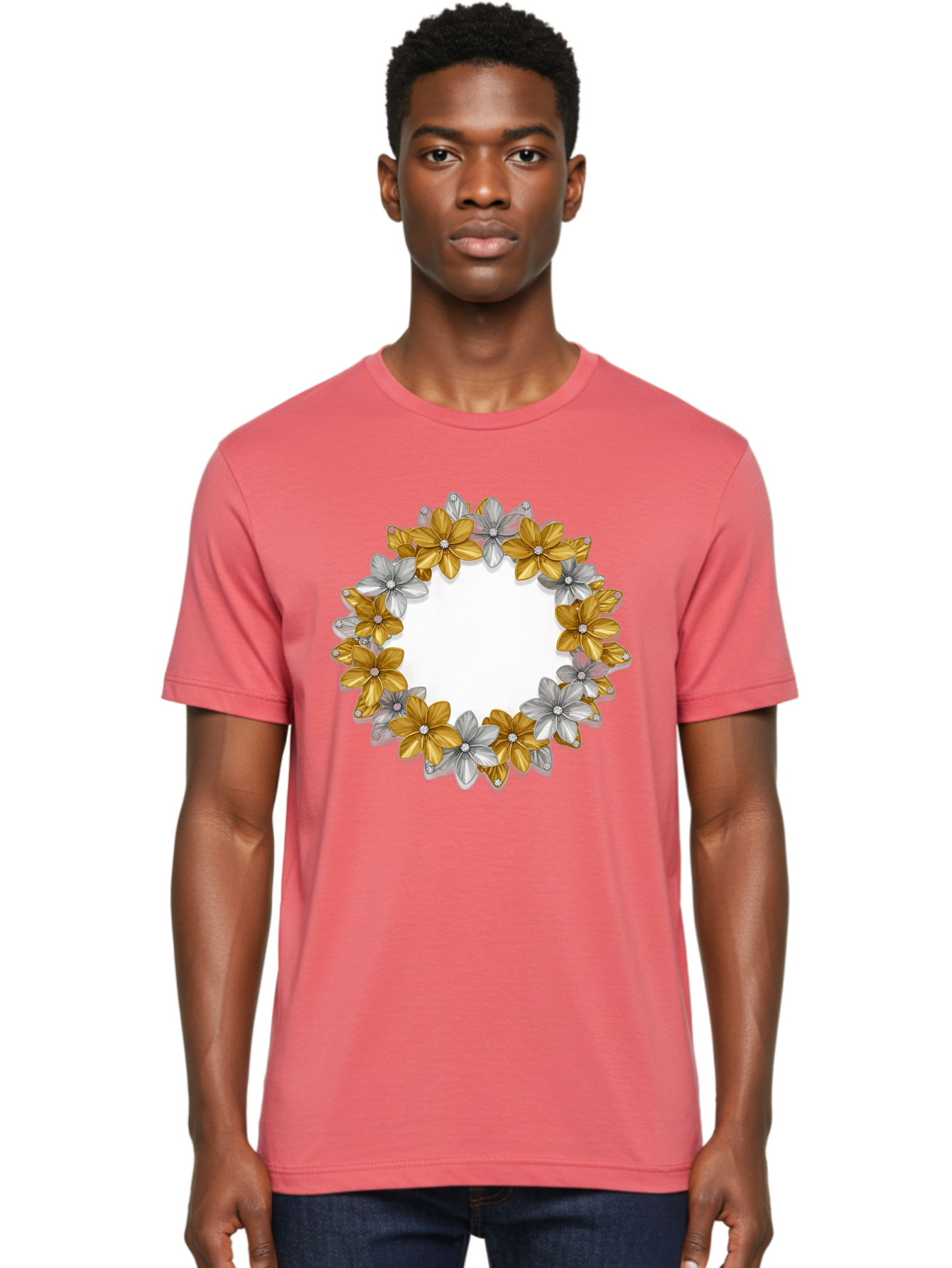 Gold-Silver-Flowers Men'S Graphic Tee, 100% Cotton, Comfortable Casual Summer Wear, Machine Washable, Vintage Camera, Old Camera, Antique Camera, Black Camera, Classic Photography, Photography Equipment, Nostalgic Device, Film Camera, Bai057