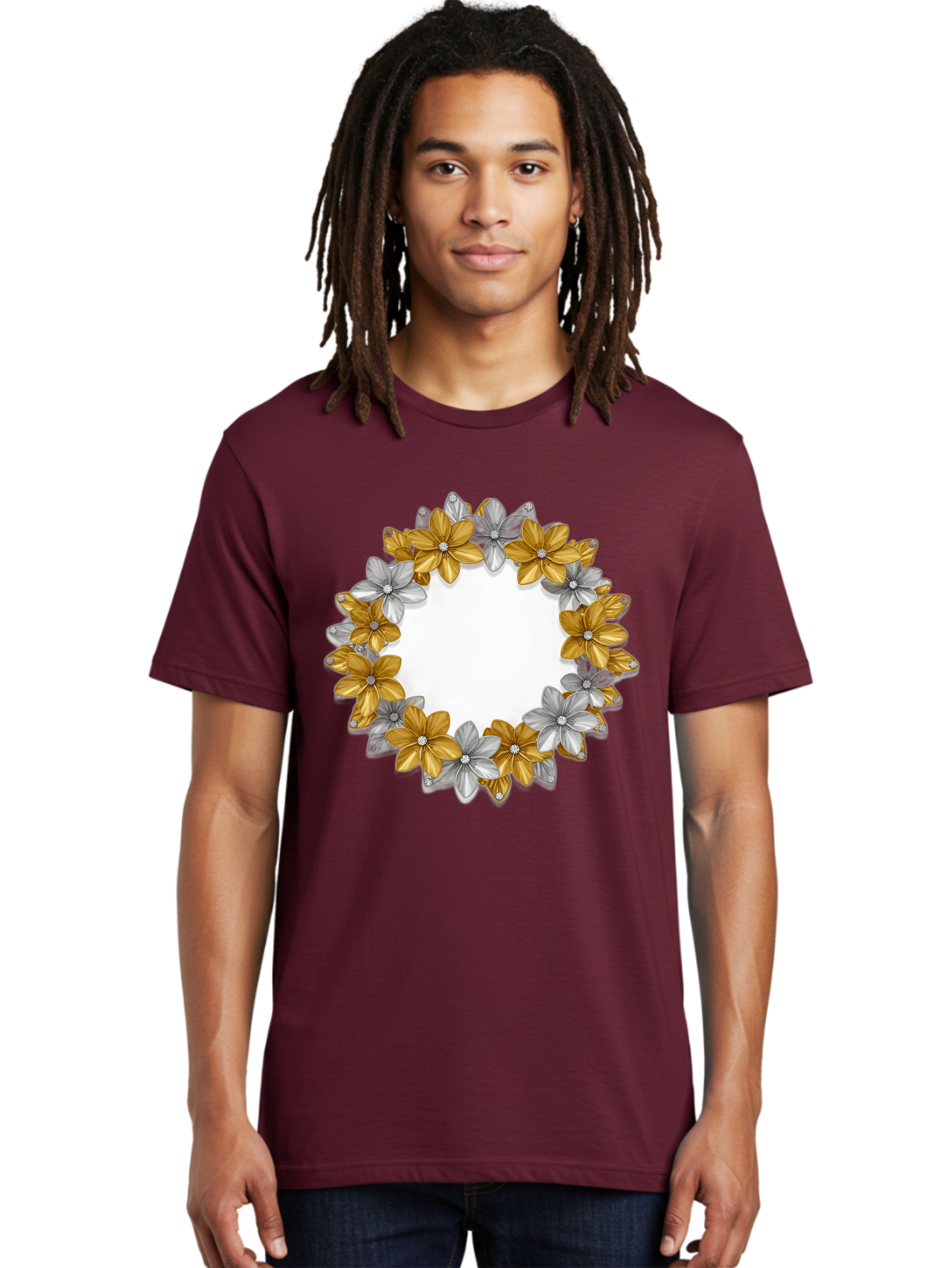 Gold-Silver-Flowers Men'S Graphic Tee, 100% Cotton, Comfortable Casual Summer Wear, Machine Washable, Vintage Camera, Old Camera, Antique Camera, Black Camera, Classic Photography, Photography Equipment, Nostalgic Device, Film Camera, Bai057