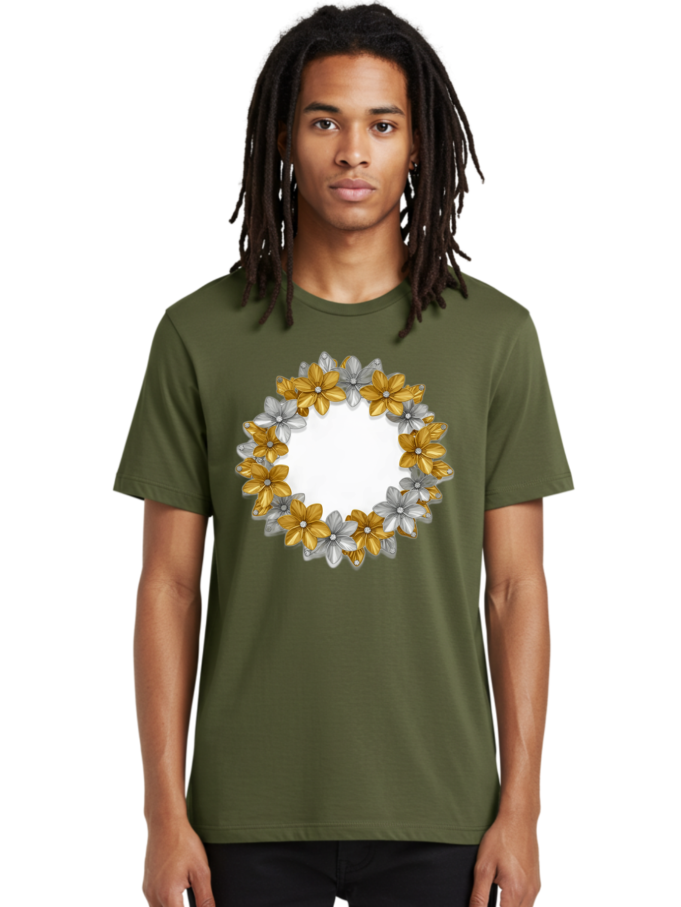 Gold-Silver-Flowers Men'S Graphic Tee, 100% Cotton, Comfortable Casual Summer Wear, Machine Washable, Vintage Camera, Old Camera, Antique Camera, Black Camera, Classic Photography, Photography Equipment, Nostalgic Device, Film Camera, Bai057