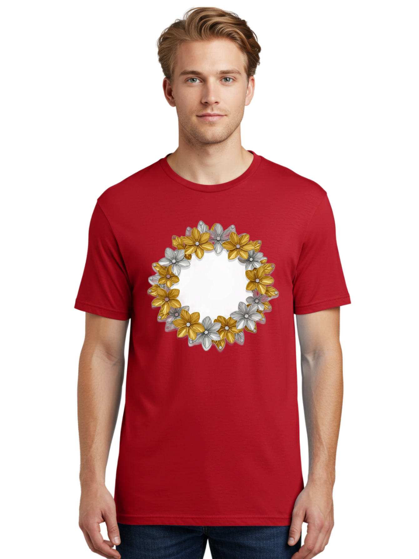 Gold-Silver-Flowers Men'S Graphic Tee, 100% Cotton, Comfortable Casual Summer Wear, Machine Washable, Vintage Camera, Old Camera, Antique Camera, Black Camera, Classic Photography, Photography Equipment, Nostalgic Device, Film Camera, Bai057