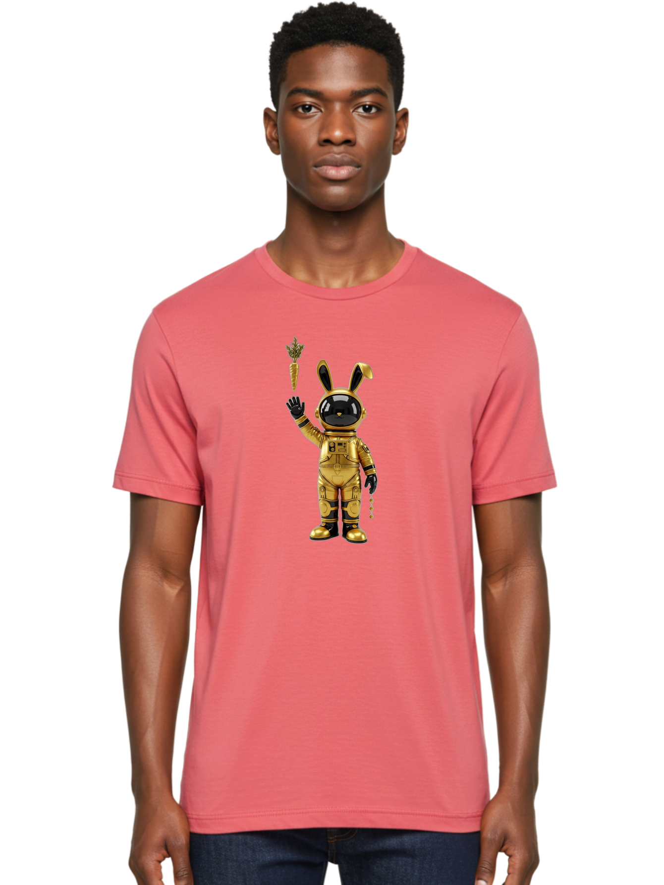 Gold-Space-Bunny Men'S Graphic Tee, 100% Cotton, Comfortable Casual Summer Wear, Machine Washable, Vintage Camera, Old Camera, Antique Camera, Black Camera, Classic Photography, Photography Equipment, Nostalgic Device, Film Camera, Camera Art Bai058