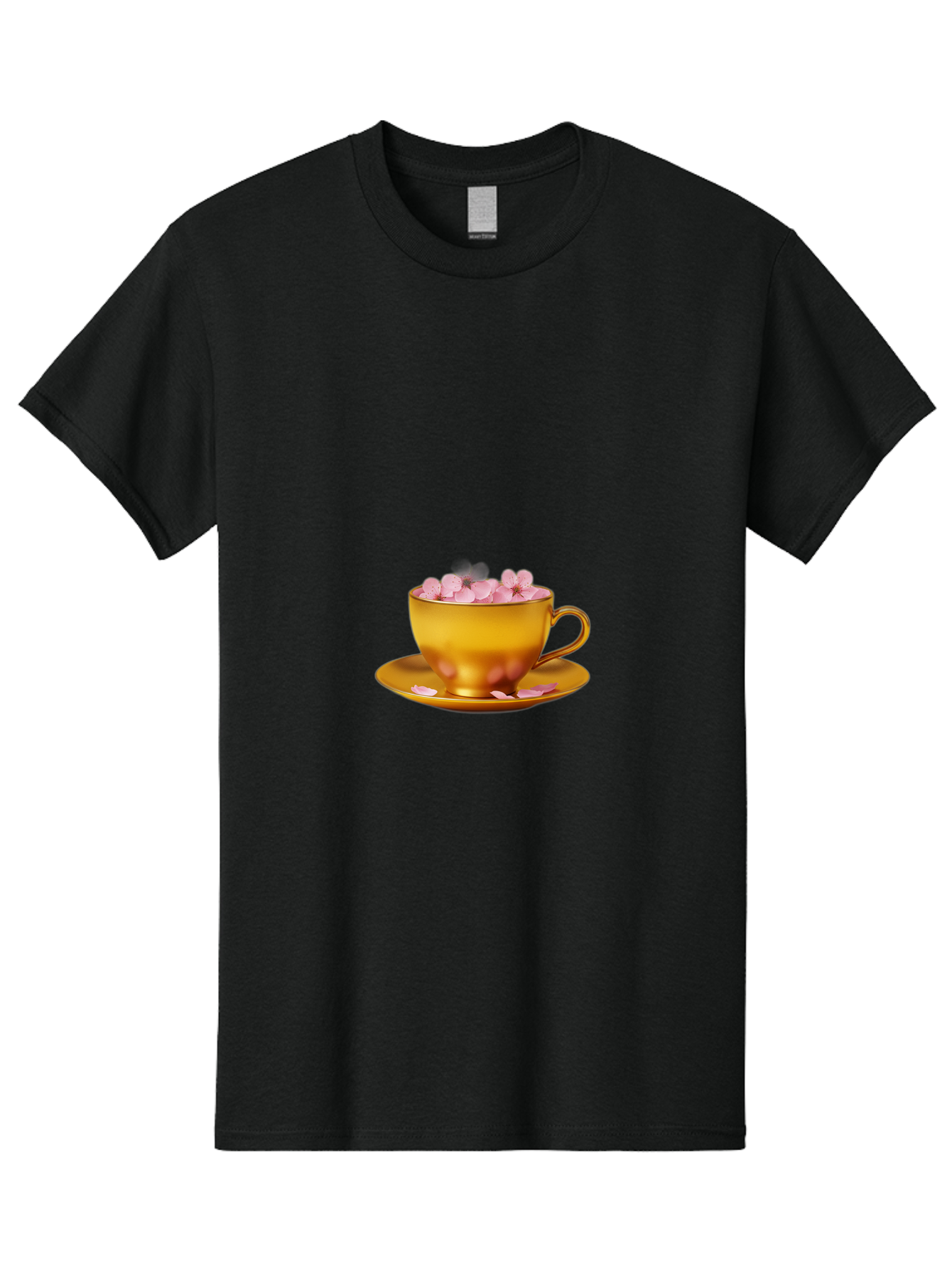 Golden-Cup-With-Petals Men'S Graphic Tee, 100% Cotton, Comfortable Casual Summer Wear, Machine Washable, Vintage Camera, Old Camera, Antique Camera, Black Camera, Classic Photography, Photography Equipment, Nostalgic Device, Film Camera, Bai059