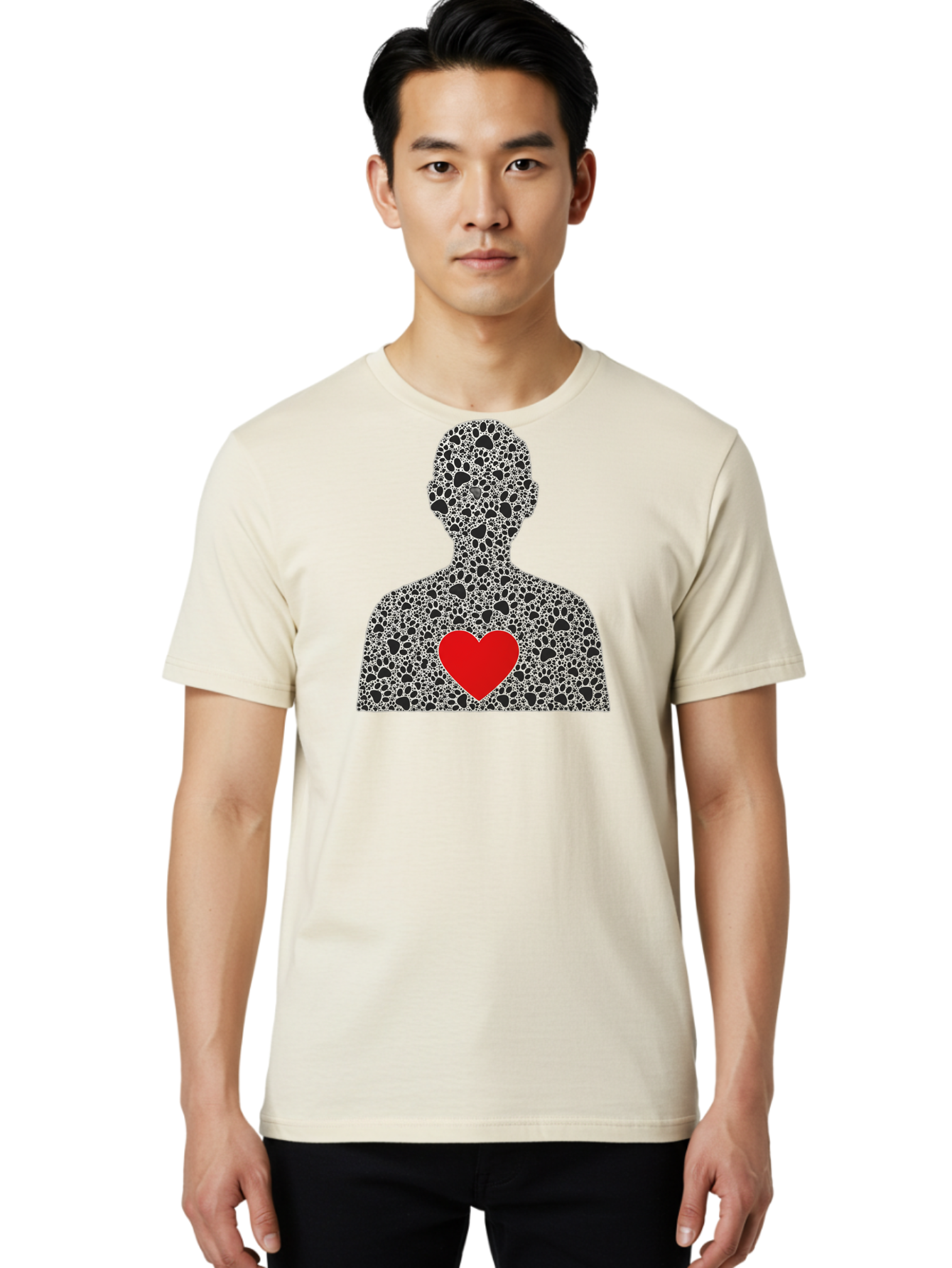 Heart-Man-Silhouette Men'S Graphic Tee, 100% Cotton, Comfortable Casual Summer Wear, Machine Washable, Vintage Camera, Old Camera, Antique Camera, Black Camera, Classic Photography, Photography Equipment, Nostalgic Device, Film Camera, Bai068