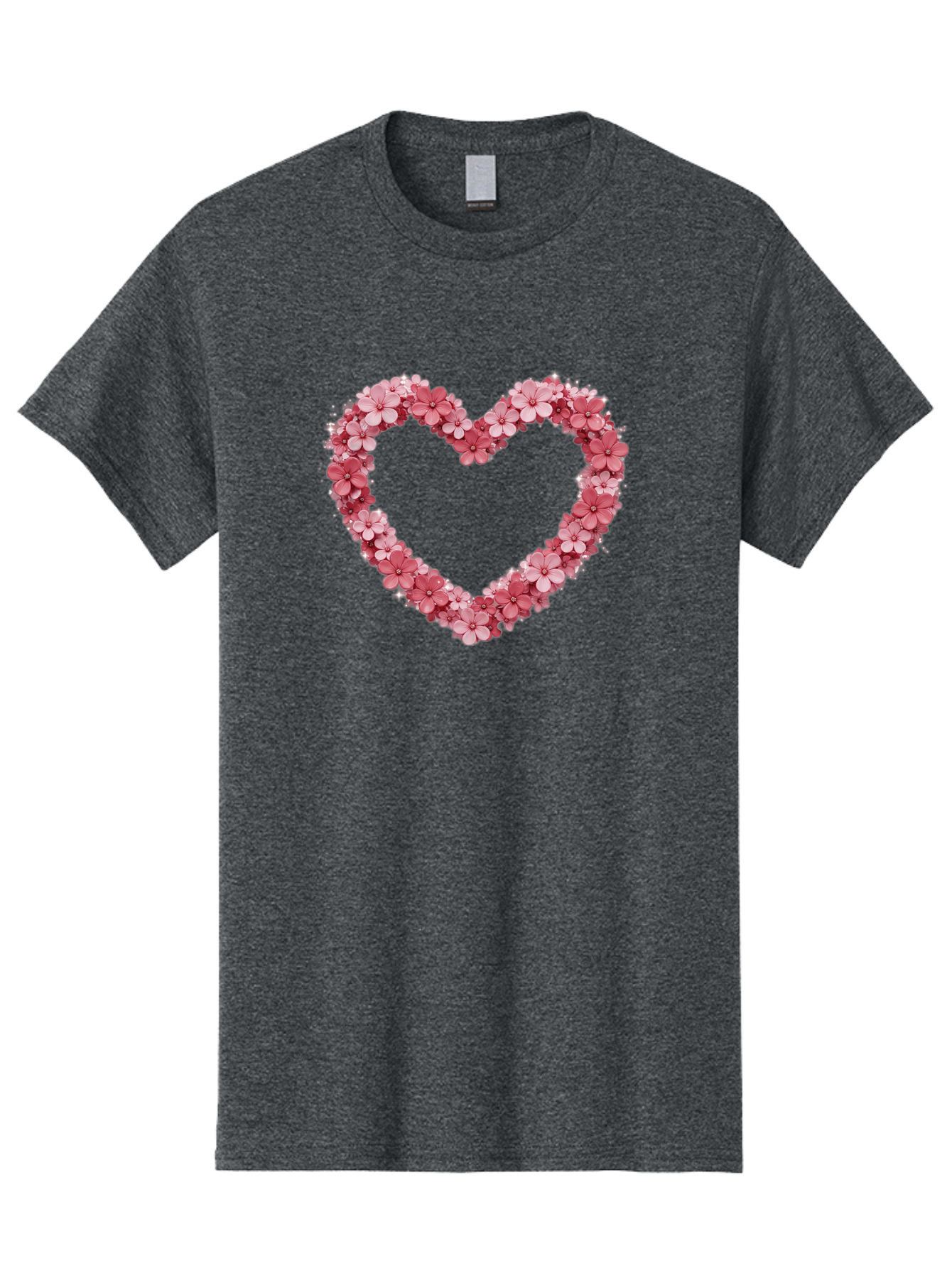 Heart-Shape-With-Pink-Flowers Men'S Graphic Tee, 100% Cotton, Comfortable Casual Summer Wear, Machine Washable, Vintage Camera, Old Camera, Antique Camera, Black Camera, Classic Photography, Photography Equipment, Nostalgic Device, Bai069