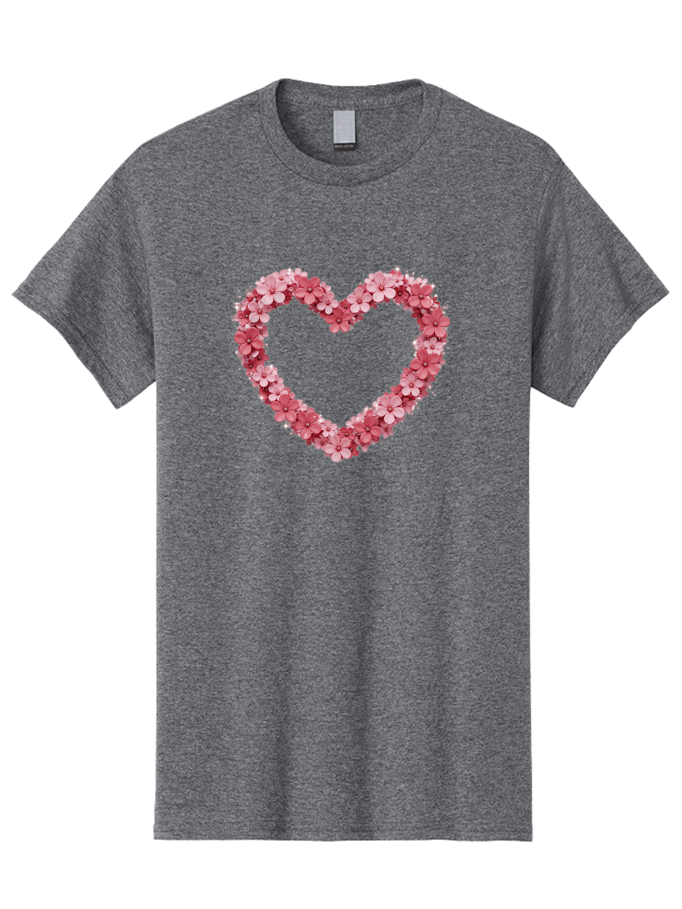 Heart-Shape-With-Pink-Flowers Men'S Graphic Tee, 100% Cotton, Comfortable Casual Summer Wear, Machine Washable, Vintage Camera, Old Camera, Antique Camera, Black Camera, Classic Photography, Photography Equipment, Nostalgic Device, Bai069