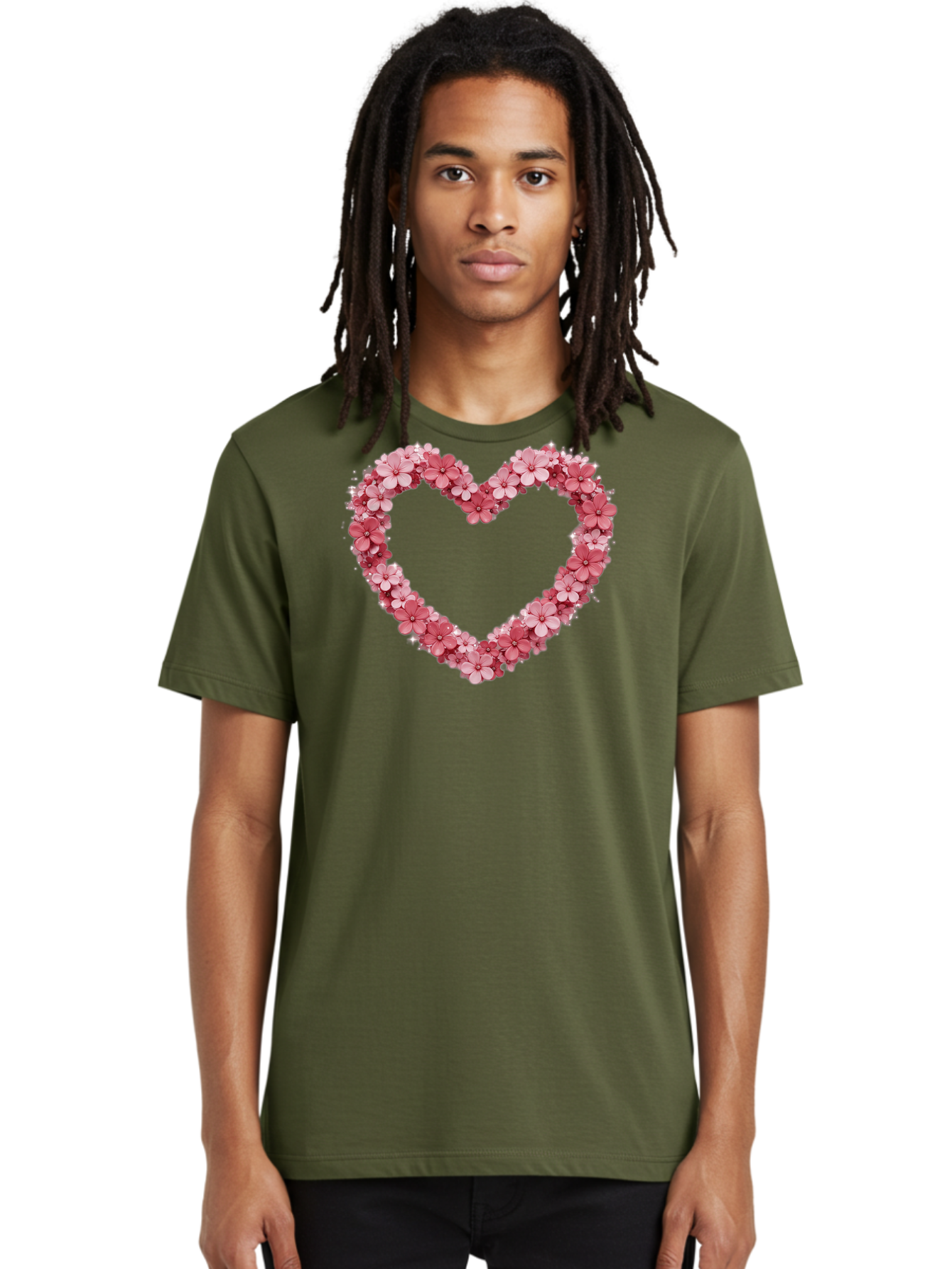 Heart-Shape-With-Pink-Flowers Men'S Graphic Tee, 100% Cotton, Comfortable Casual Summer Wear, Machine Washable, Vintage Camera, Old Camera, Antique Camera, Black Camera, Classic Photography, Photography Equipment, Nostalgic Device, Bai069