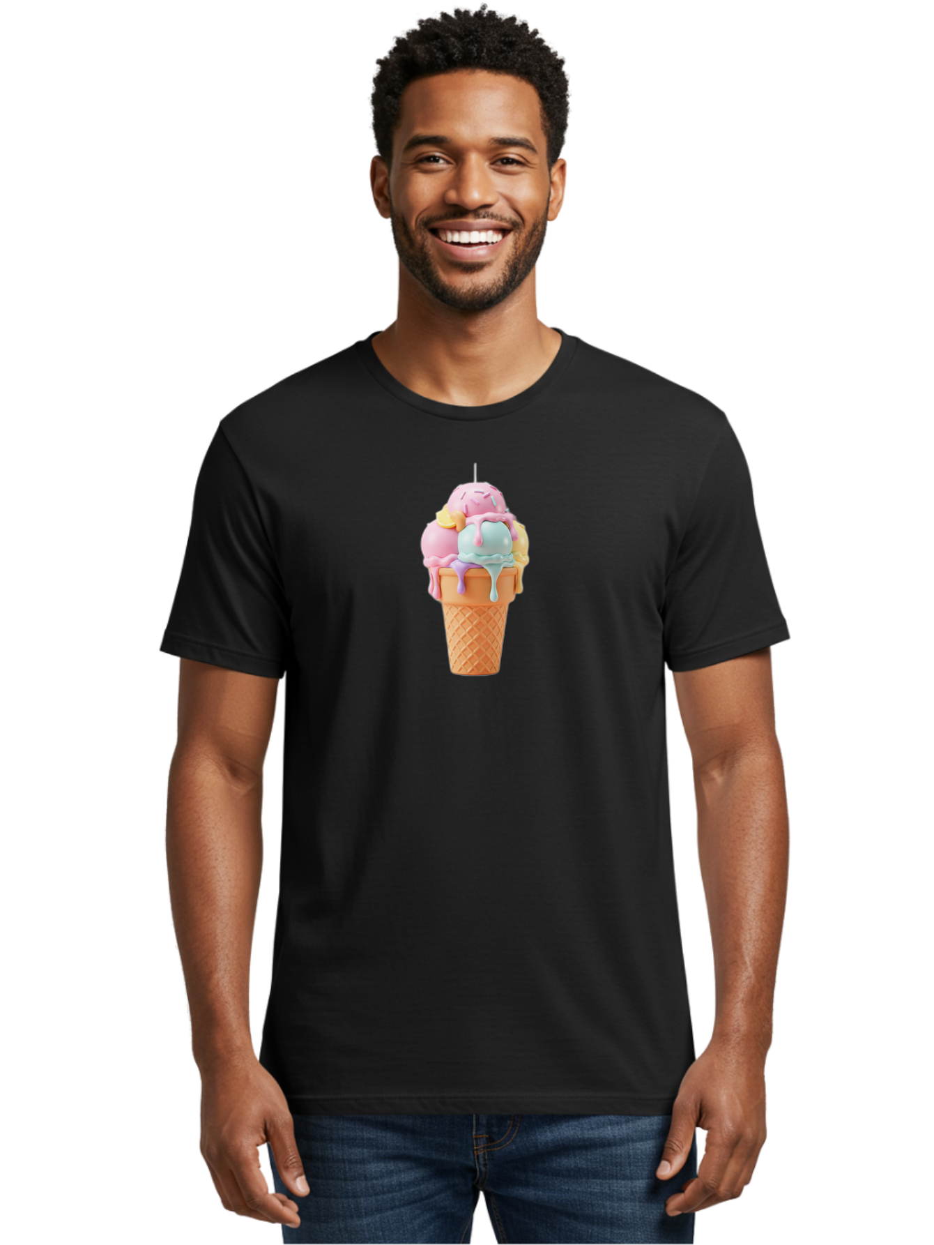 Ice-Cream-Cone Men'S Graphic Tee, 100% Cotton, Comfortable Casual Summer Wear, Machine Washable, Vintage Camera, Old Camera, Antique Camera, Black Camera, Classic Photography, Photography Equipment, Nostalgic Device, Film Camera, Camera Art Bai075