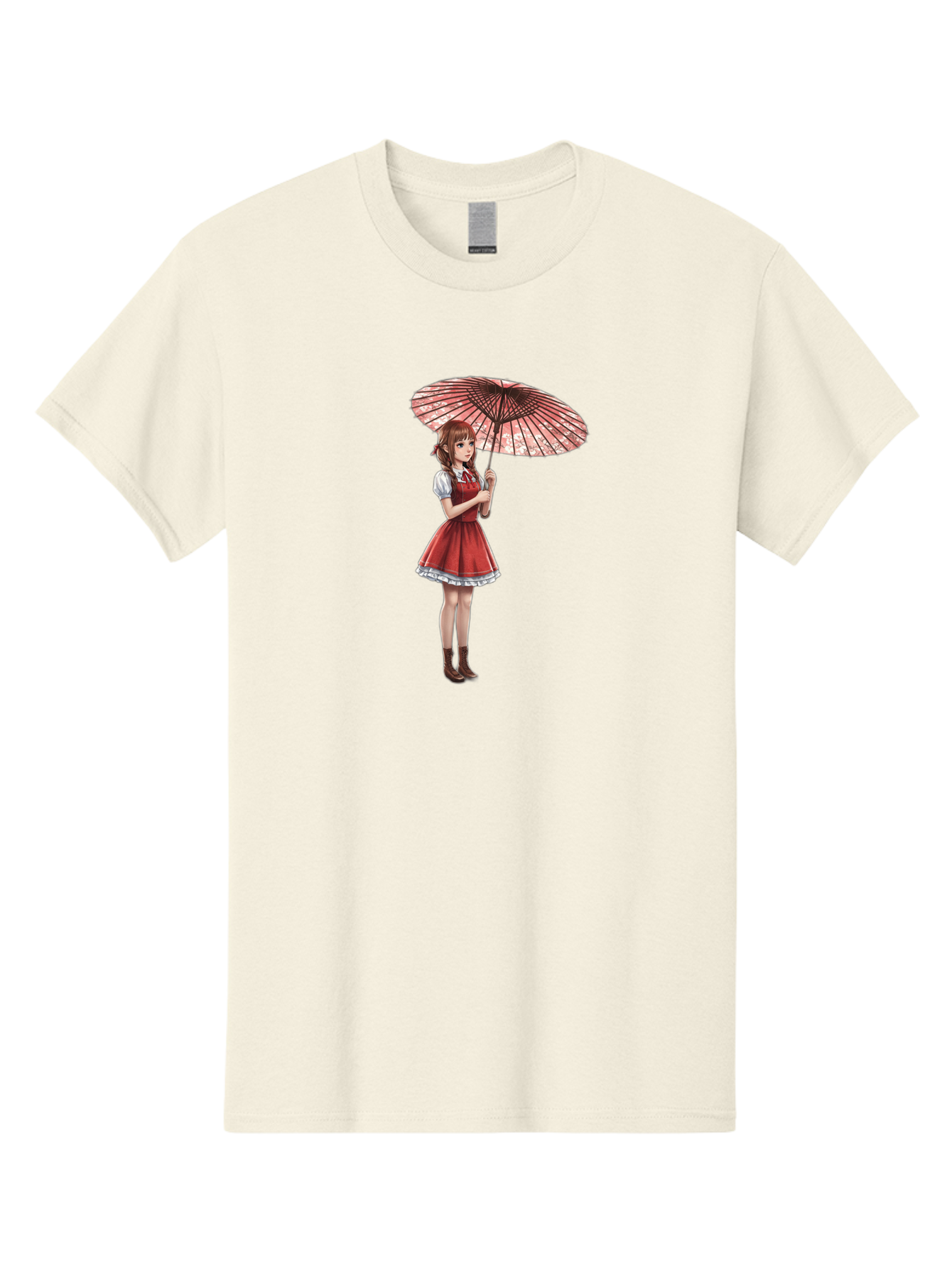 Illustration-Of-Girl-With-Parasol Men'S Graphic Tee, 100% Cotton, Comfortable Casual Summer Wear, Machine Washable, Vintage Camera, Old Camera, Antique Camera, Black Camera, Classic Photography, Photography Equipment, Nostalgic Device, Bai077