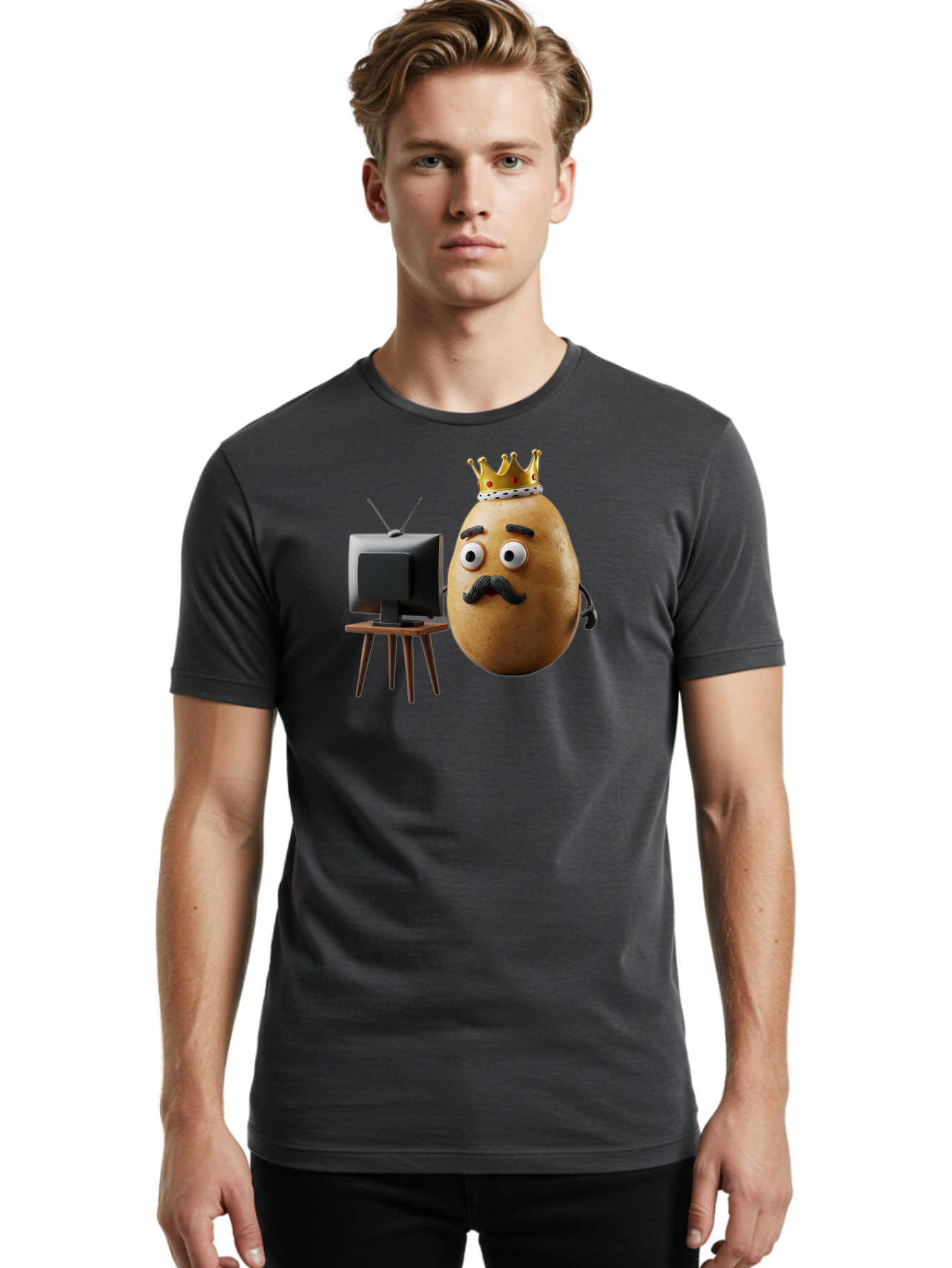 King-Potato Men'S Graphic Tee, 100% Cotton, Comfortable Casual Summer Wear, Machine Washable, Vintage Camera, Old Camera, Antique Camera, Black Camera, Classic Photography, Photography Equipment, Nostalgic Device, Film Camera, Camera Art Bai080