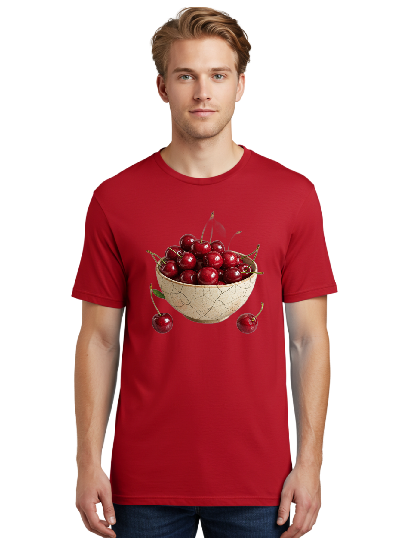 Kintsugi-Bowl-Of-Cherries Men'S Graphic Tee, 100% Cotton, Comfortable Casual Summer Wear, Machine Washable, Vintage Camera, Old Camera, Antique Camera, Black Camera, Classic Photography, Photography Equipment, Nostalgic Device, Film Camera, Bai081