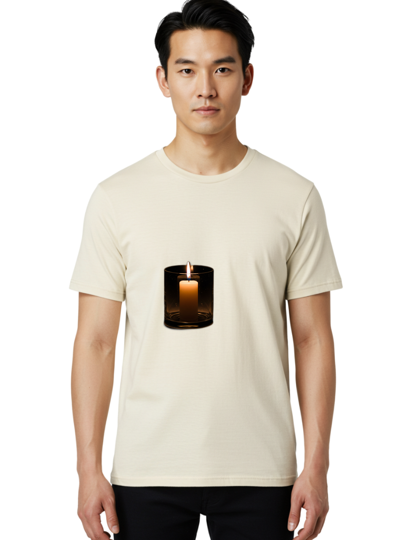 Lit-Candle-2 Men'S Graphic Tee, 100% Cotton, Comfortable Casual Summer Wear, Machine Washable, Vintage Camera, Old Camera, Antique Camera, Black Camera, Classic Photography, Photography Equipment, Nostalgic Device, Film Camera, Camera Art Bai092