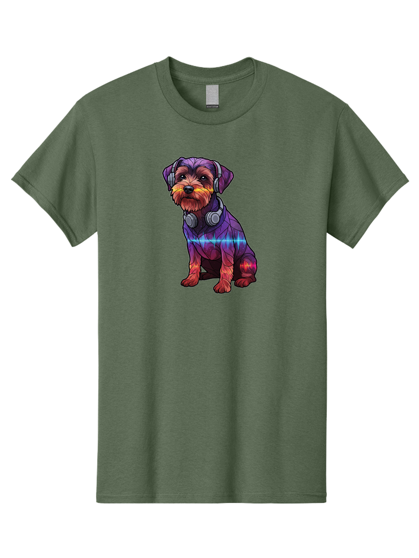 Low-Poly-Dog-Wearing-Headphones Men'S Graphic Tee, 100% Cotton, Comfortable Casual Summer Wear, Machine Washable, Vintage Camera, Old Camera, Antique Camera, Black Camera, Classic Photography, Photography Equipment, Nostalgic Device, Bai106