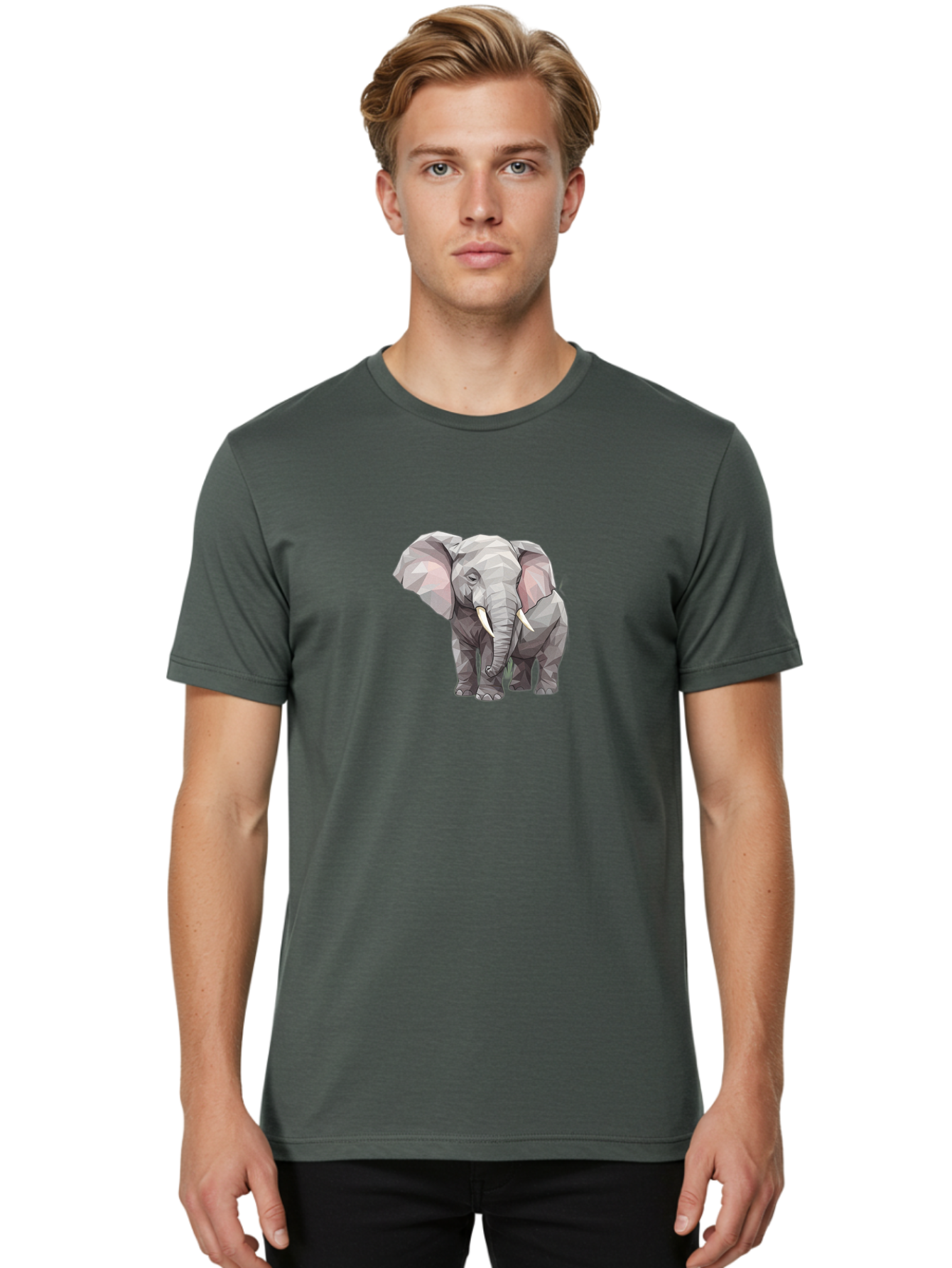 Low-Poly-Elephant Men'S Graphic Tee, 100% Cotton, Comfortable Casual Summer Wear, Machine Washable, Vintage Camera, Old Camera, Antique Camera, Black Camera, Classic Photography, Photography Equipment, Nostalgic Device, Film Camera, Camera Art Bai107