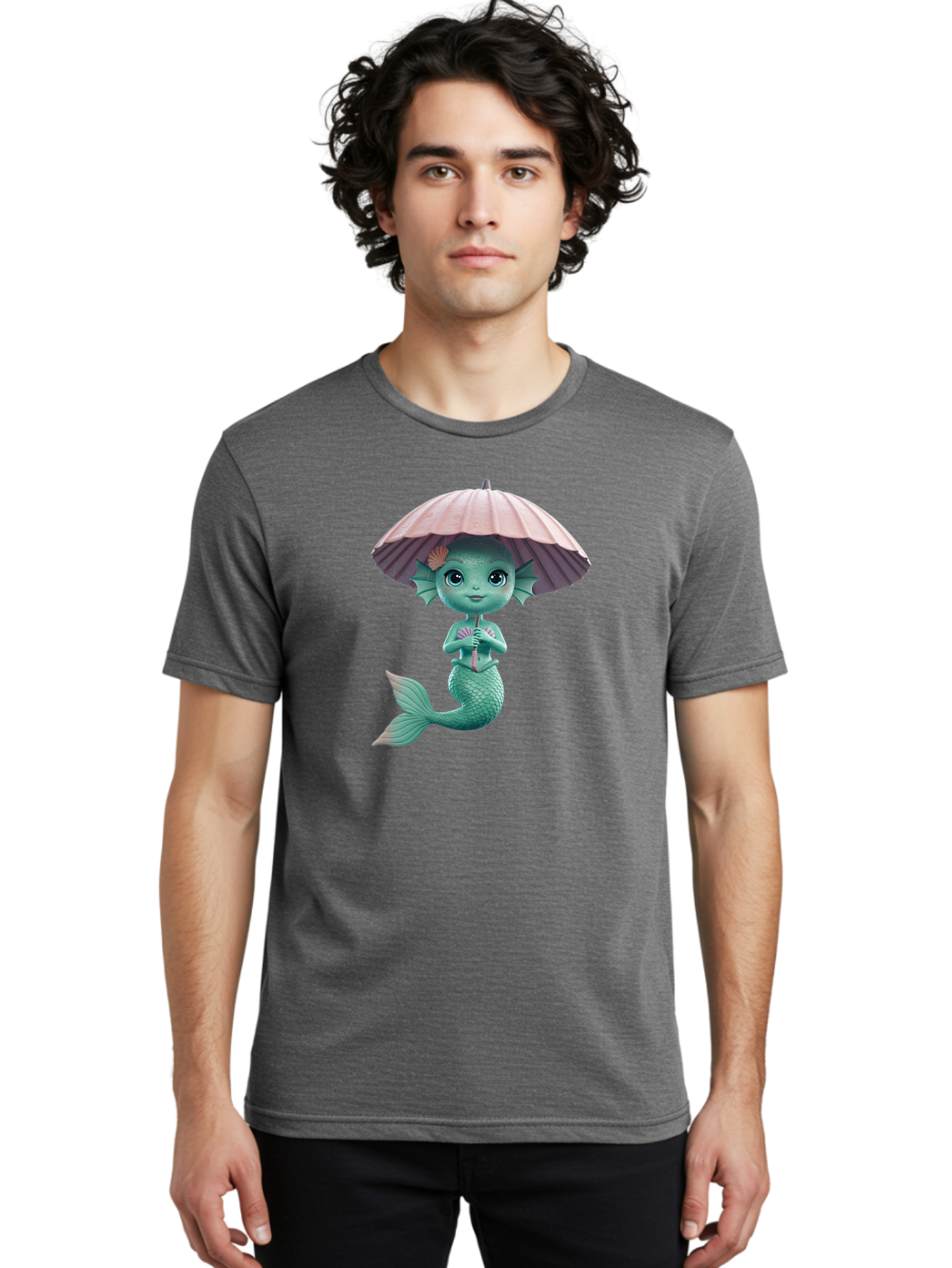 Mermaid-With-Parasol Men'S Graphic Tee, 100% Cotton, Comfortable Casual Summer Wear, Machine Washable, Vintage Camera, Old Camera, Antique Camera, Black Camera, Classic Photography, Photography Equipment, Nostalgic Device, Film Camera, Bai130