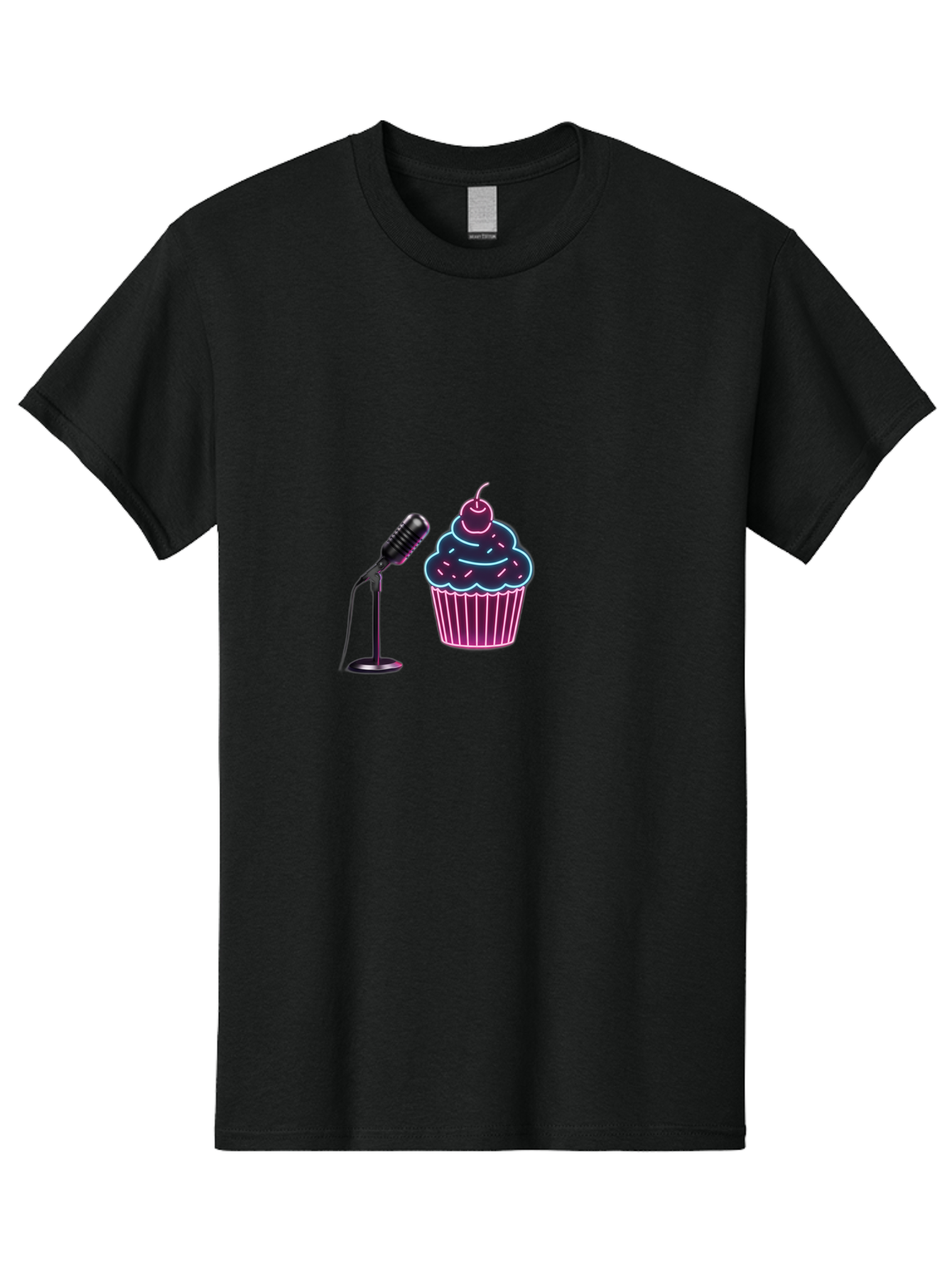 Microphone-And-Cupcake Men'S Graphic Tee, 100% Cotton, Comfortable Casual Summer Wear, Machine Washable, Vintage Camera, Old Camera, Antique Camera, Black Camera, Classic Photography, Photography Equipment, Nostalgic Device, Film Camera, Bai131