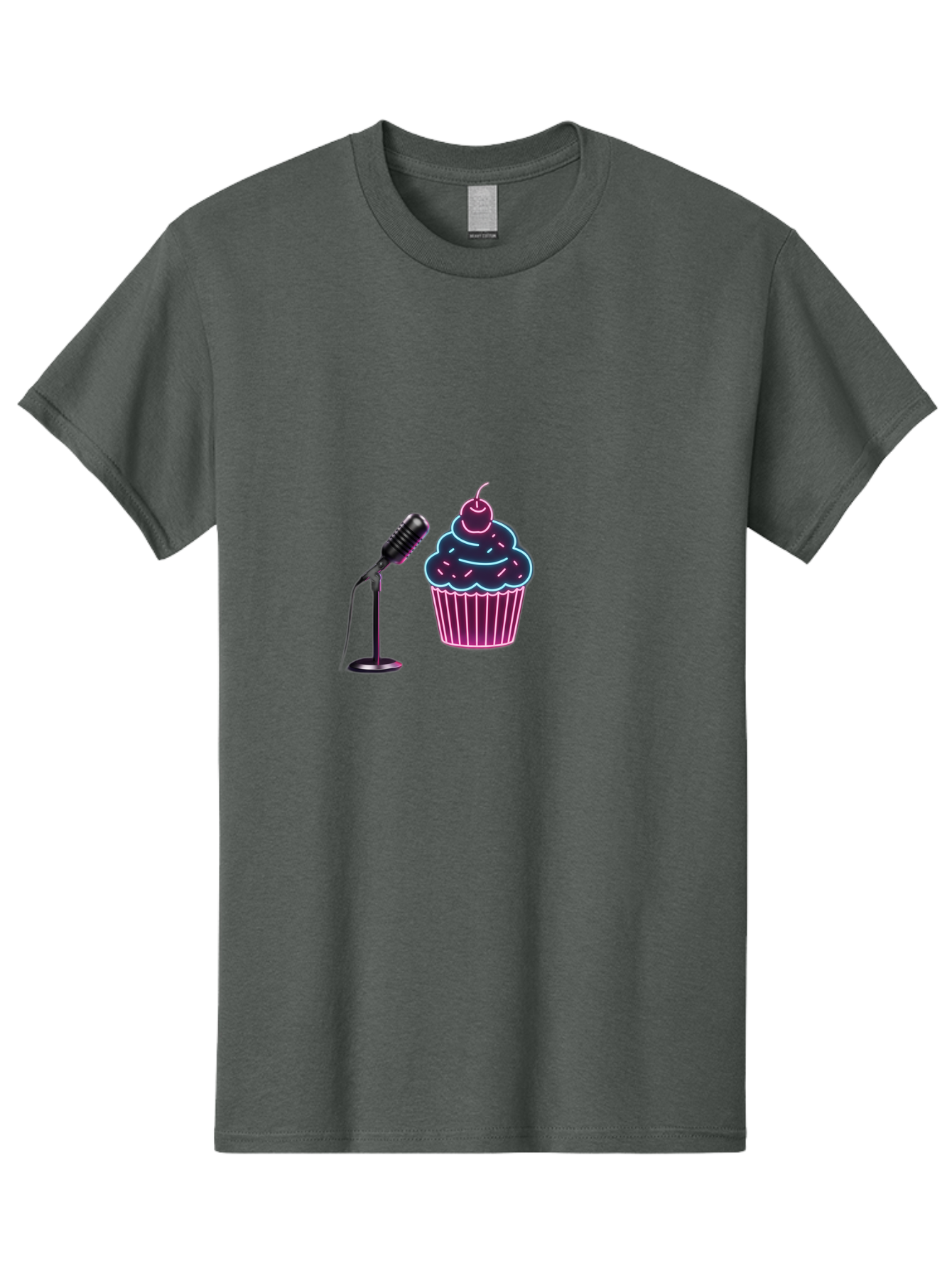 Microphone-And-Cupcake Men'S Graphic Tee, 100% Cotton, Comfortable Casual Summer Wear, Machine Washable, Vintage Camera, Old Camera, Antique Camera, Black Camera, Classic Photography, Photography Equipment, Nostalgic Device, Film Camera, Bai131
