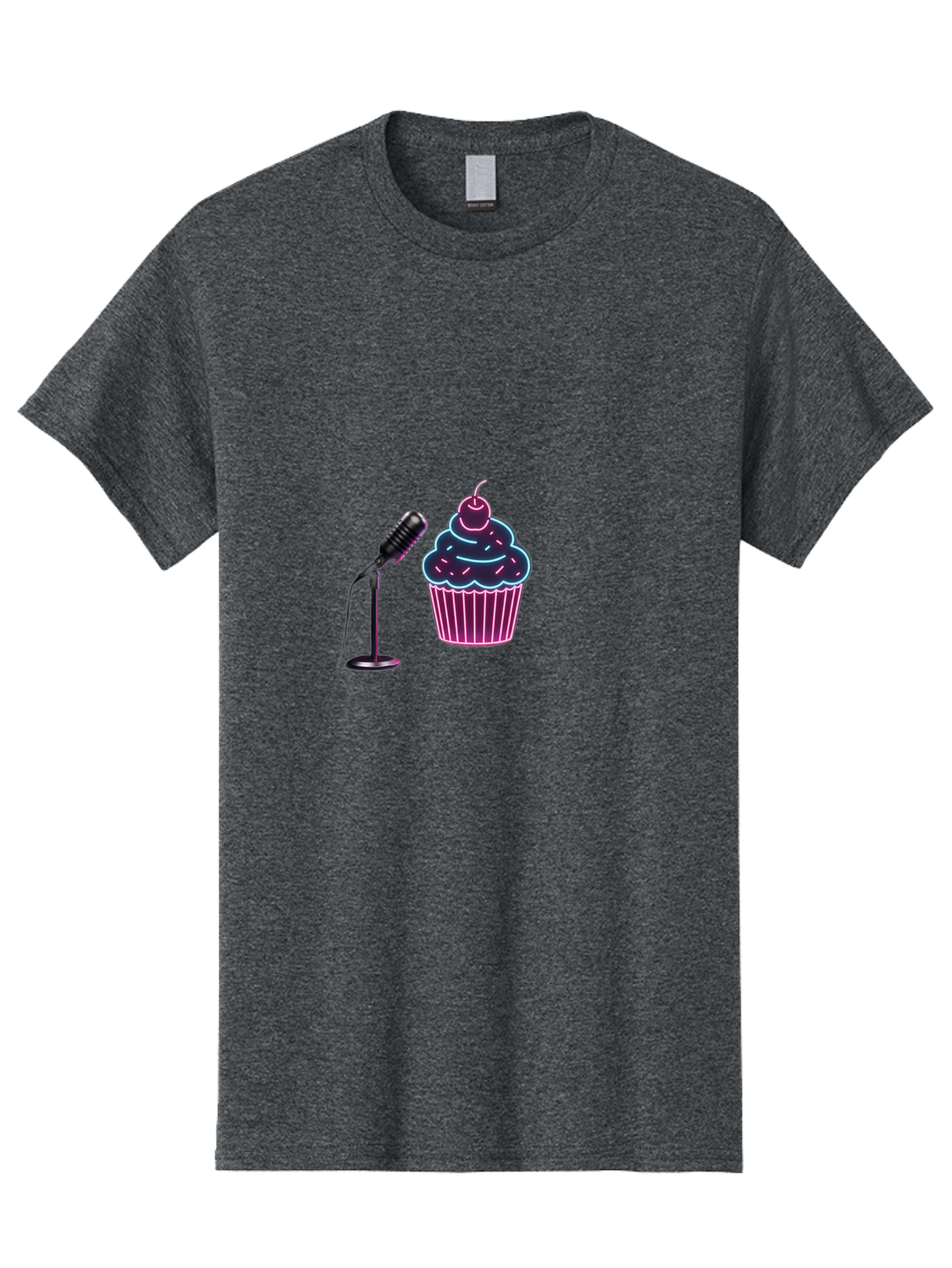 Microphone-And-Cupcake Men'S Graphic Tee, 100% Cotton, Comfortable Casual Summer Wear, Machine Washable, Vintage Camera, Old Camera, Antique Camera, Black Camera, Classic Photography, Photography Equipment, Nostalgic Device, Film Camera, Bai131