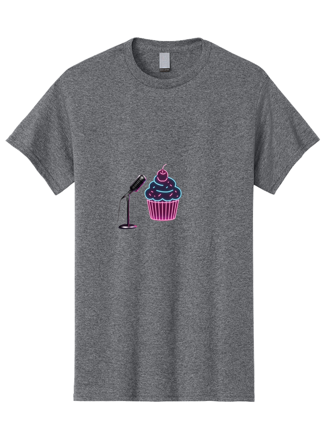 Microphone-And-Cupcake Men'S Graphic Tee, 100% Cotton, Comfortable Casual Summer Wear, Machine Washable, Vintage Camera, Old Camera, Antique Camera, Black Camera, Classic Photography, Photography Equipment, Nostalgic Device, Film Camera, Bai131