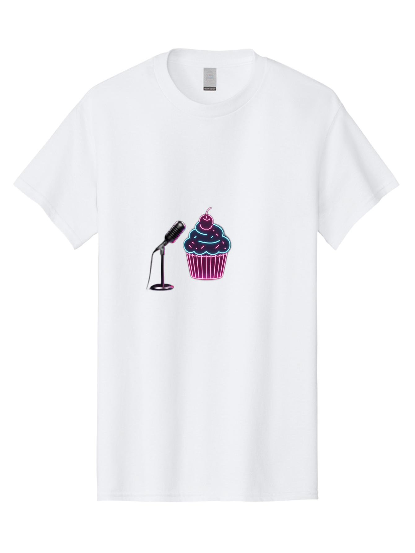 Microphone-And-Cupcake Men'S Graphic Tee, 100% Cotton, Comfortable Casual Summer Wear, Machine Washable, Vintage Camera, Old Camera, Antique Camera, Black Camera, Classic Photography, Photography Equipment, Nostalgic Device, Film Camera, Bai131