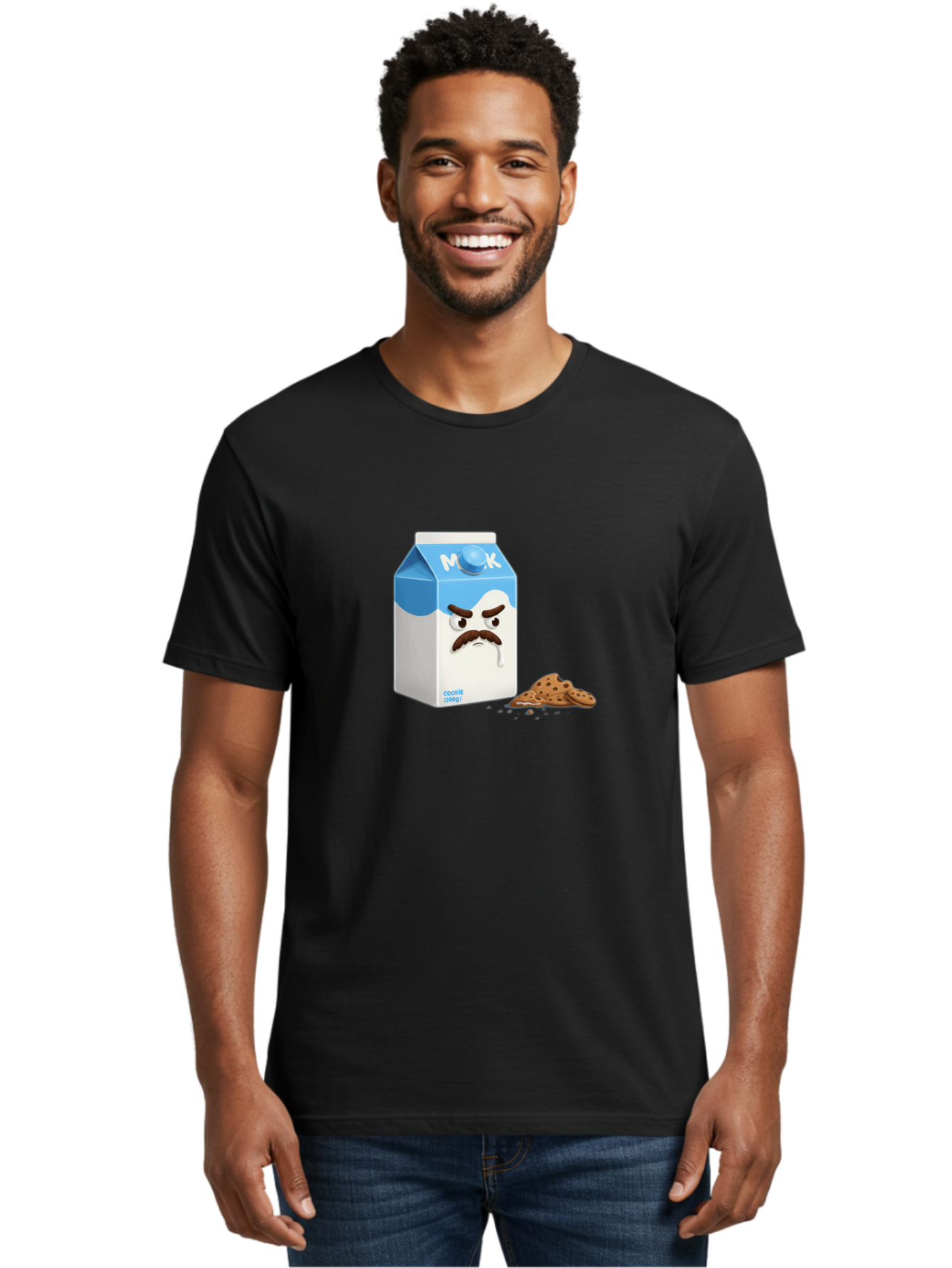 Milk-Carton-With-Mustache Men'S Graphic Tee, 100% Cotton, Comfortable Casual Summer Wear, Machine Washable, Vintage Camera, Old Camera, Antique Camera, Black Camera, Classic Photography, Photography Equipment, Nostalgic Device, Film Camera, Bai149