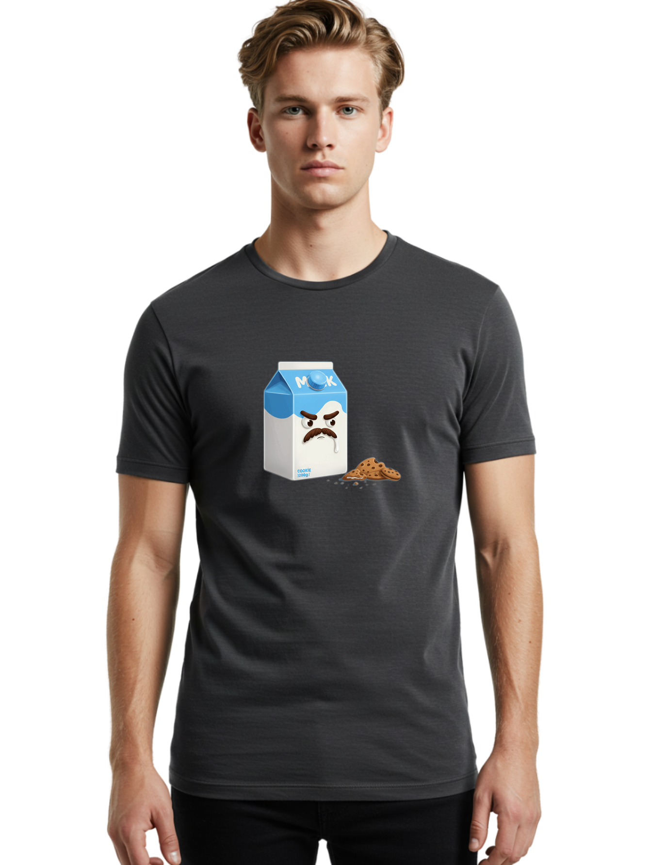 Milk-Carton-With-Mustache Men'S Graphic Tee, 100% Cotton, Comfortable Casual Summer Wear, Machine Washable, Vintage Camera, Old Camera, Antique Camera, Black Camera, Classic Photography, Photography Equipment, Nostalgic Device, Film Camera, Bai149