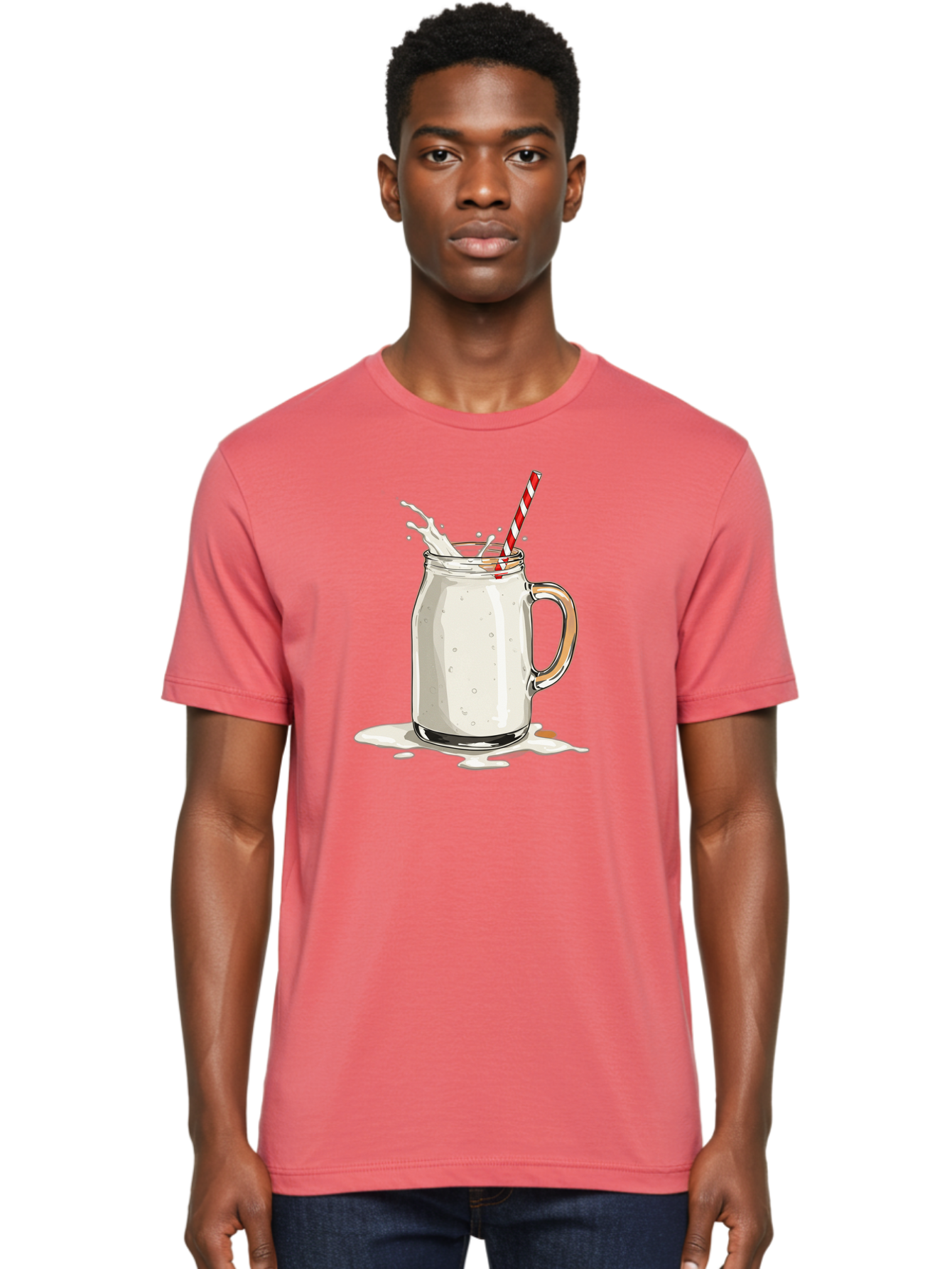 Milkshake-Mason-Jar Men'S Graphic Tee, 100% Cotton, Comfortable Casual Summer Wear, Machine Washable, Vintage Camera, Old Camera, Antique Camera, Black Camera, Classic Photography, Photography Equipment, Nostalgic Device, Film Camera, Bai155