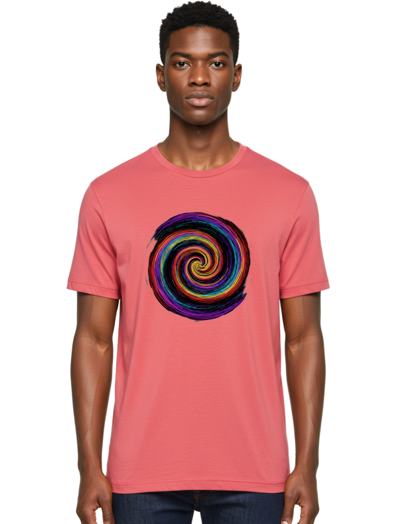 Multicolored-Spiral Men'S Graphic Tee, 100% Cotton, Comfortable Casual Summer Wear, Machine Washable, Vintage Camera, Old Camera, Antique Camera, Black Camera, Classic Photography, Photography Equipment, Nostalgic Device, Film Camera, Bai172
