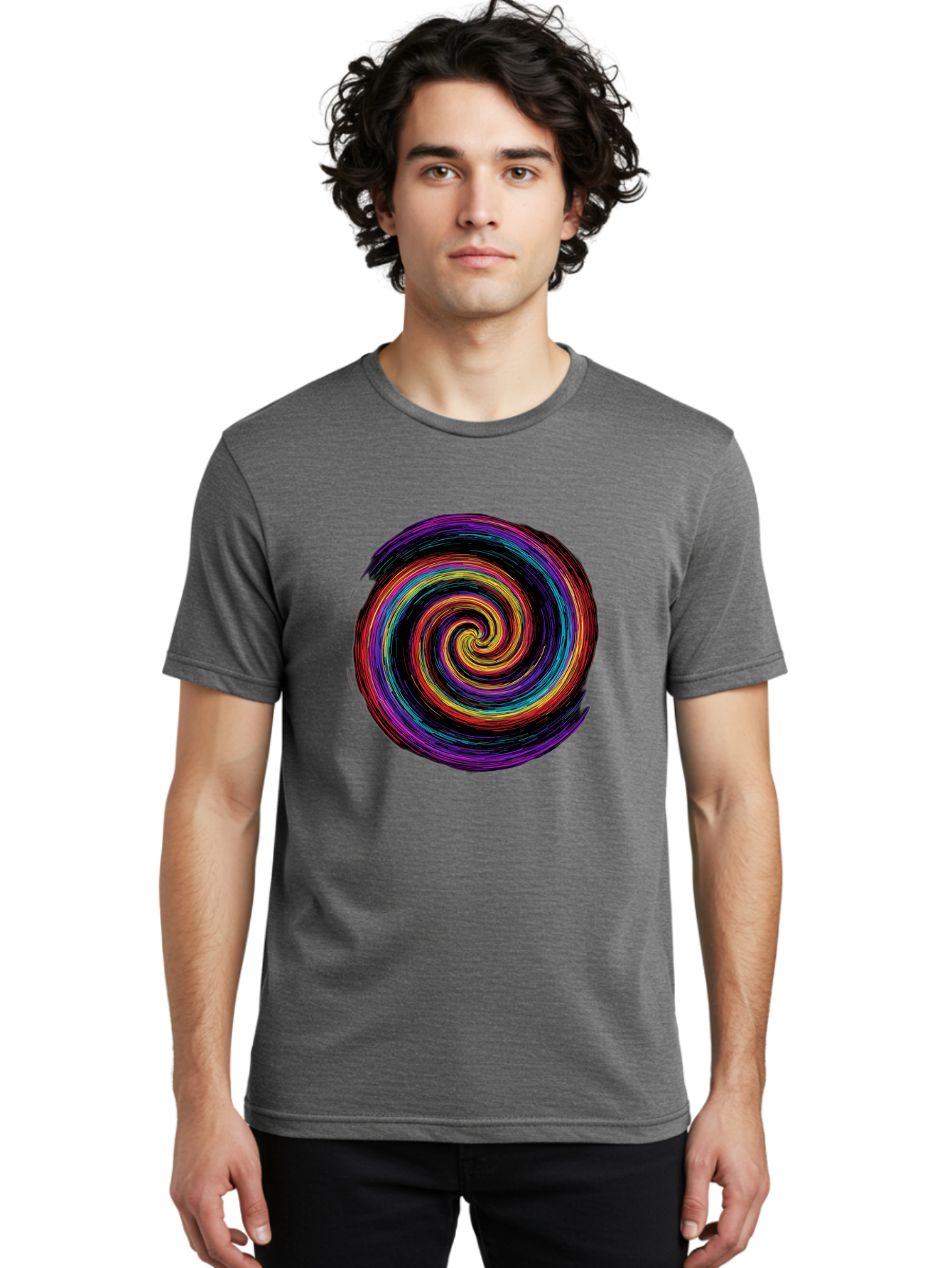 Multicolored-Spiral Men'S Graphic Tee, 100% Cotton, Comfortable Casual Summer Wear, Machine Washable, Vintage Camera, Old Camera, Antique Camera, Black Camera, Classic Photography, Photography Equipment, Nostalgic Device, Film Camera, Bai172