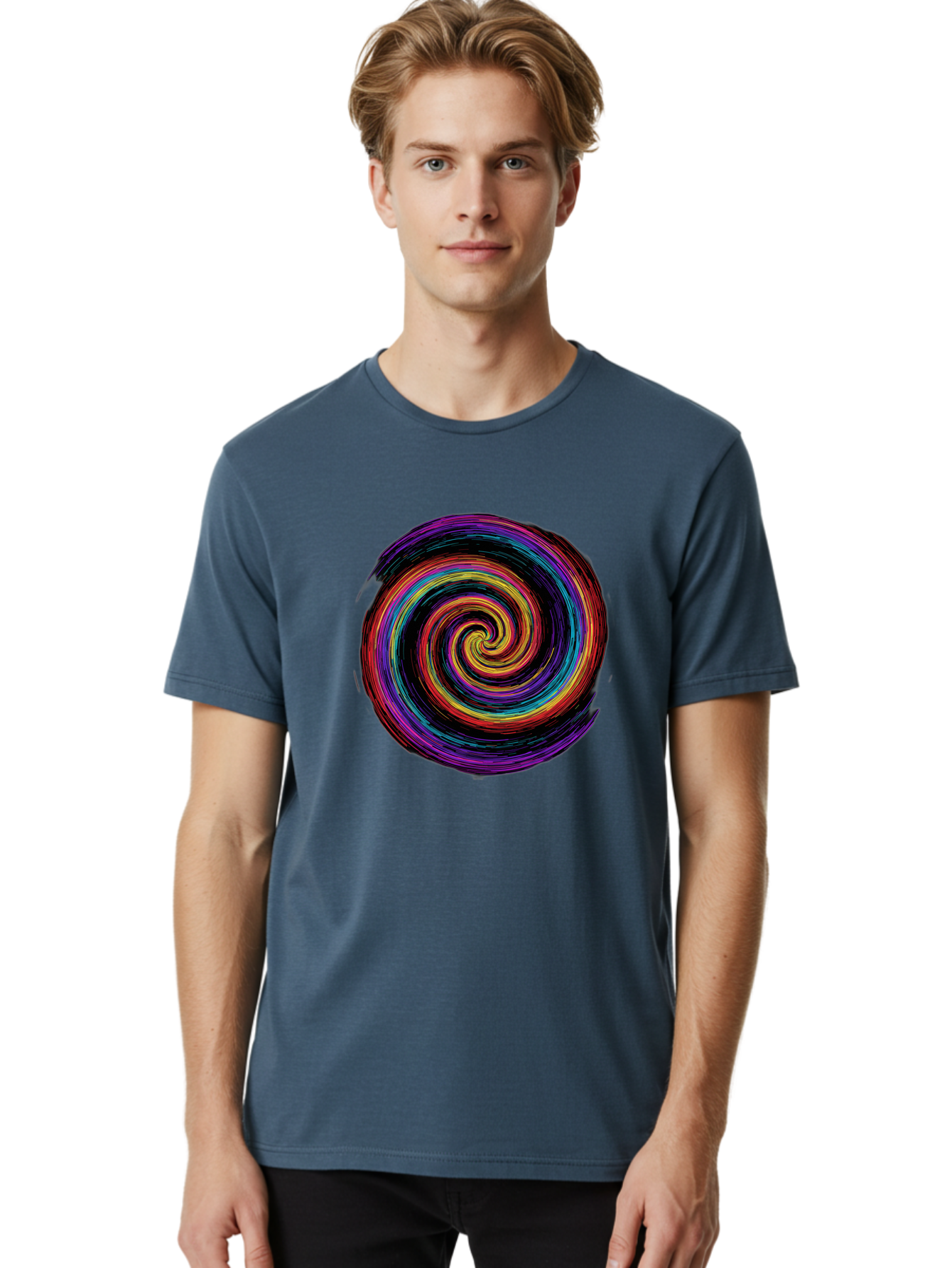 Multicolored-Spiral Men'S Graphic Tee, 100% Cotton, Comfortable Casual Summer Wear, Machine Washable, Vintage Camera, Old Camera, Antique Camera, Black Camera, Classic Photography, Photography Equipment, Nostalgic Device, Film Camera, Bai172