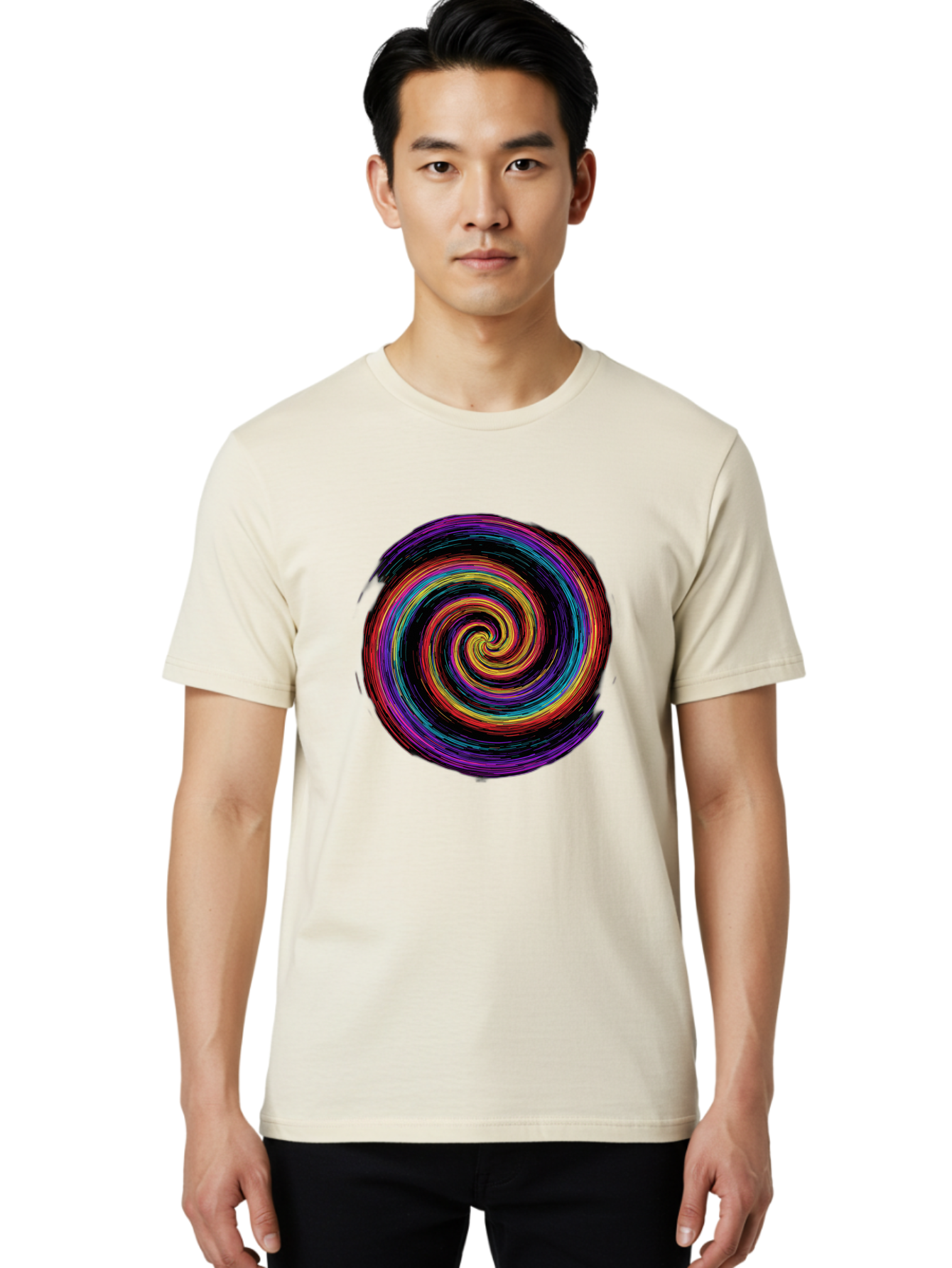 Multicolored-Spiral Men'S Graphic Tee, 100% Cotton, Comfortable Casual Summer Wear, Machine Washable, Vintage Camera, Old Camera, Antique Camera, Black Camera, Classic Photography, Photography Equipment, Nostalgic Device, Film Camera, Bai172