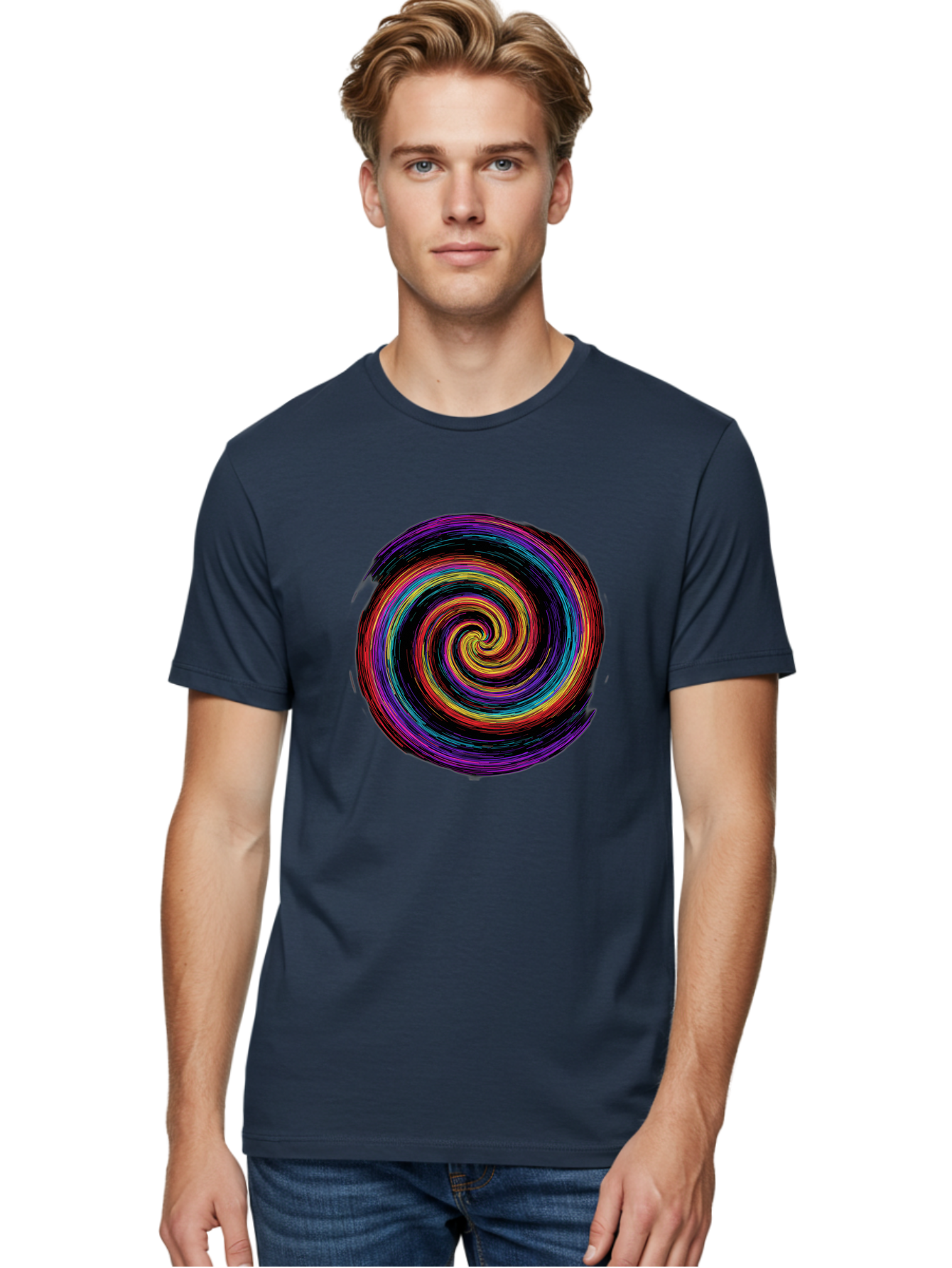 Multicolored-Spiral Men'S Graphic Tee, 100% Cotton, Comfortable Casual Summer Wear, Machine Washable, Vintage Camera, Old Camera, Antique Camera, Black Camera, Classic Photography, Photography Equipment, Nostalgic Device, Film Camera, Bai172