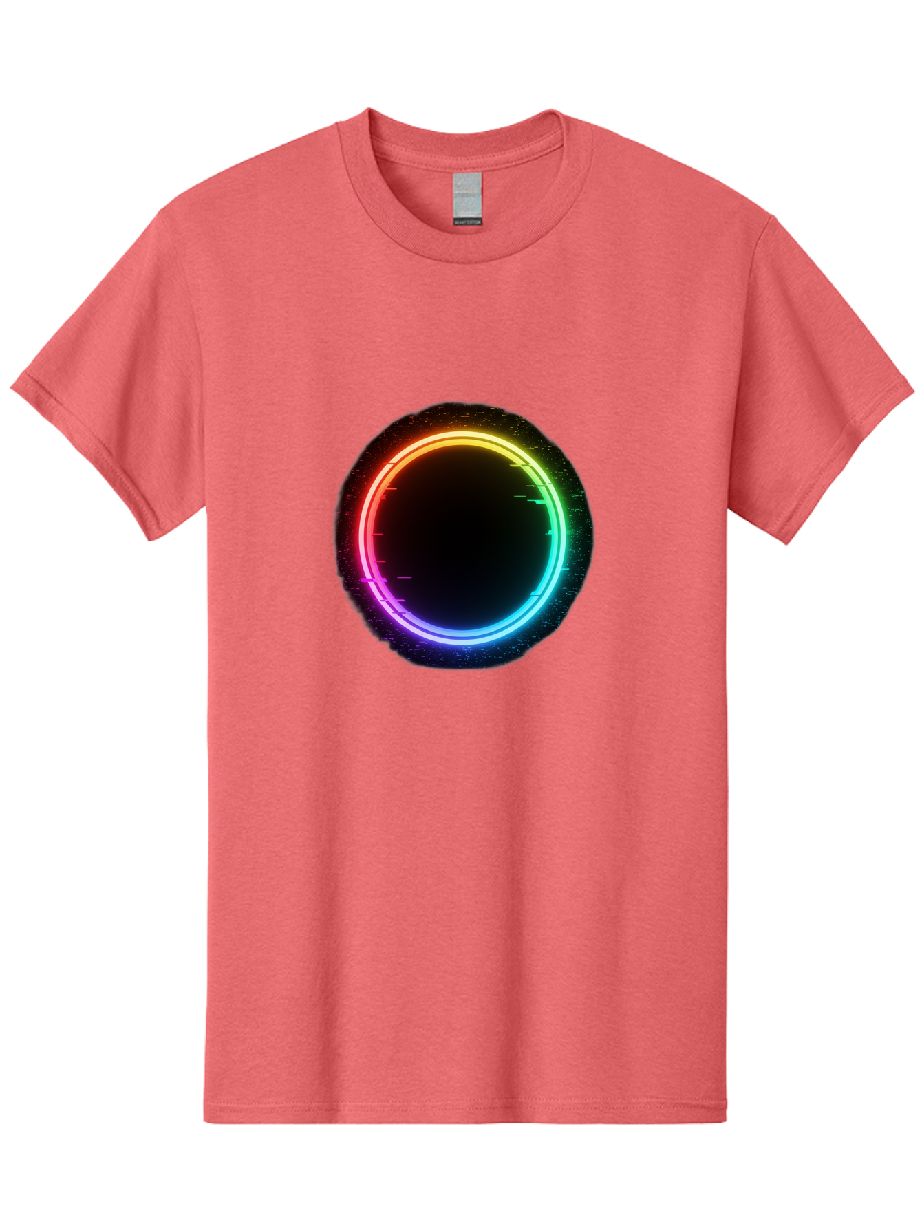 Neon-Circle-2 Men'S Graphic Tee, 100% Cotton, Comfortable Casual Summer Wear, Machine Washable, Vintage Camera, Old Camera, Antique Camera, Black Camera, Classic Photography, Photography Equipment, Nostalgic Device, Film Camera, Camera Art Bai178