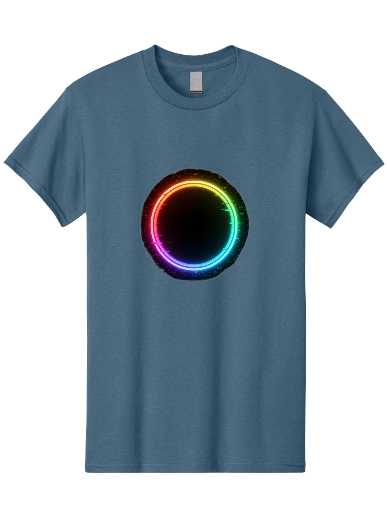 Neon-Circle-2 Men'S Graphic Tee, 100% Cotton, Comfortable Casual Summer Wear, Machine Washable, Vintage Camera, Old Camera, Antique Camera, Black Camera, Classic Photography, Photography Equipment, Nostalgic Device, Film Camera, Camera Art Bai178