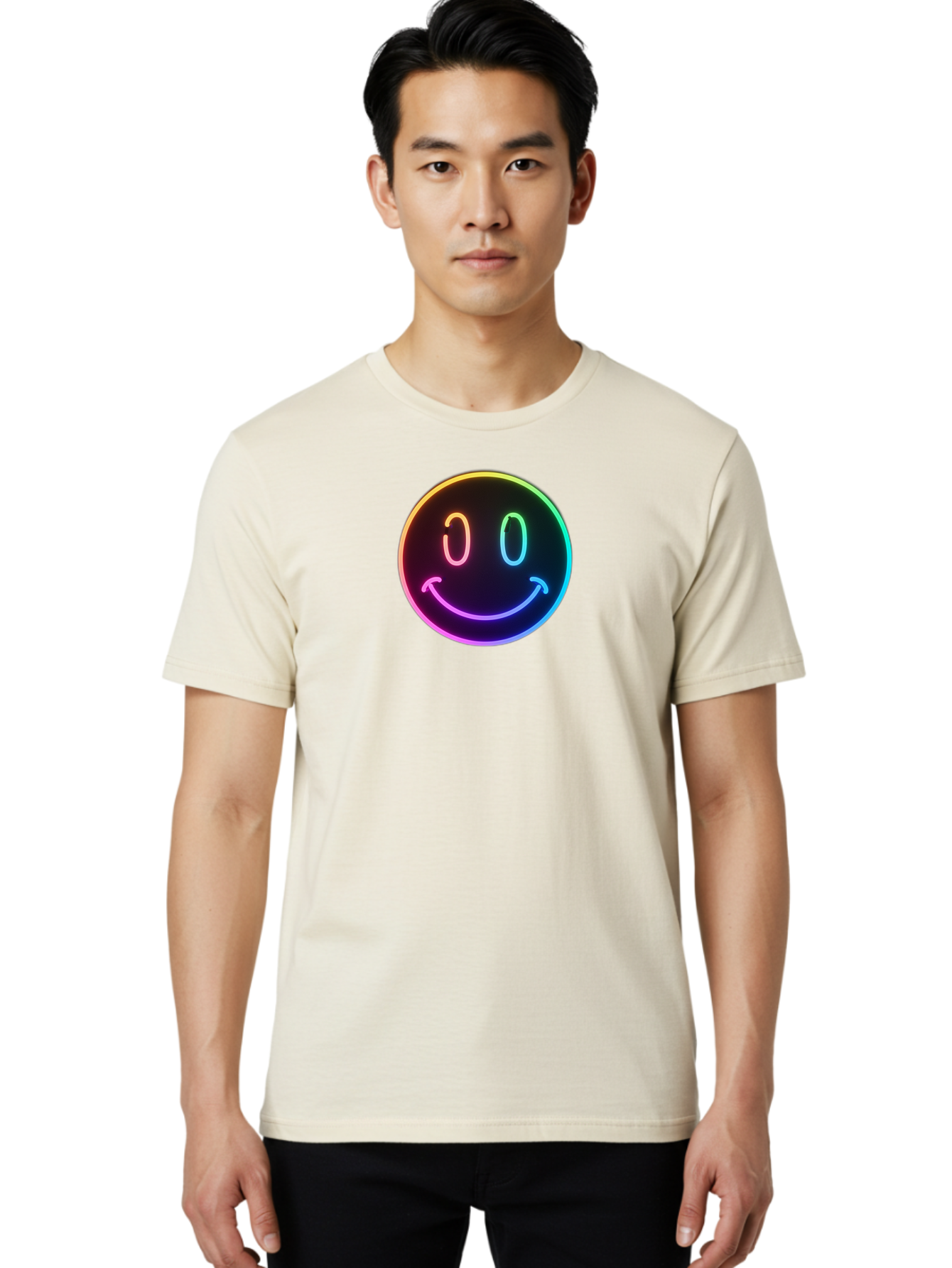 Neon-Smiley Men'S Graphic Tee, 100% Cotton, Comfortable Casual Summer Wear, Machine Washable, Vintage Camera, Old Camera, Antique Camera, Black Camera, Classic Photography, Photography Equipment, Nostalgic Device, Film Camera, Camera Art Bai185